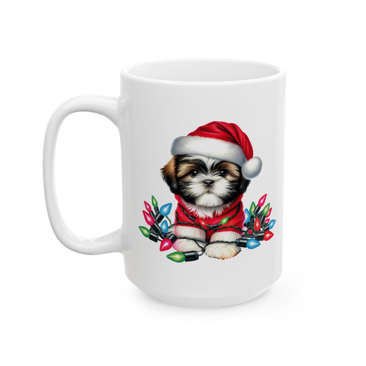 🎅 Shih Tzu Christmas Lights Mug – Sweet Holiday Sips with a Festive Pup 🐾