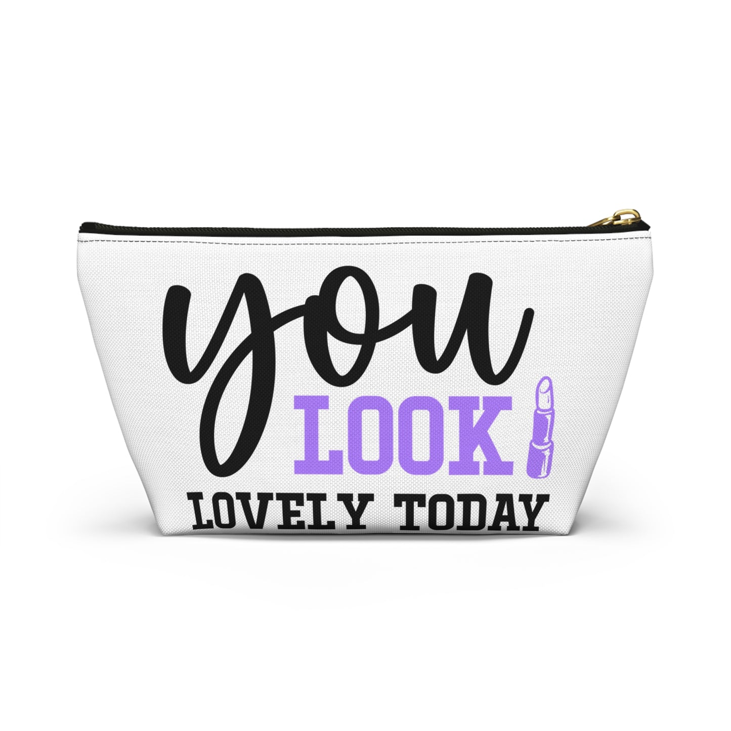 Accessory Pouch – "You Look Lovely Today" Purple Makeup Bag