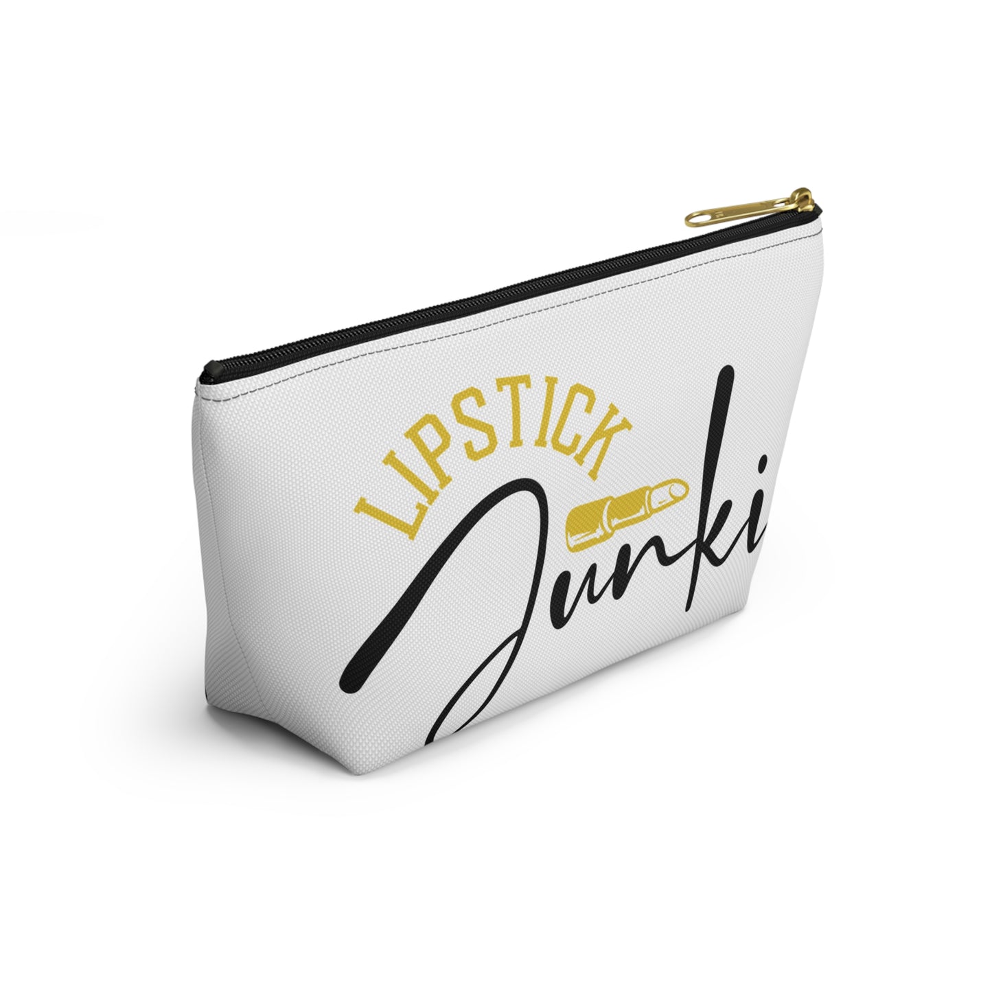 Accessory Pouch – "Lipstick Junkie" Yellow Makeup Bag