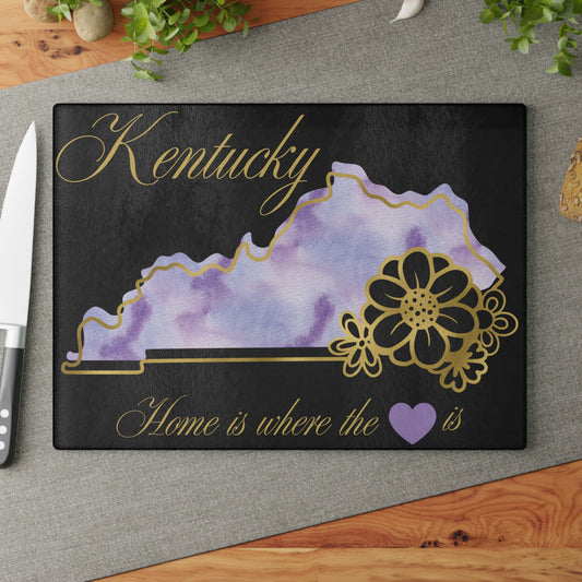 💜 Kentucky State Cutting Board – Purple Pride with Southern Heart
