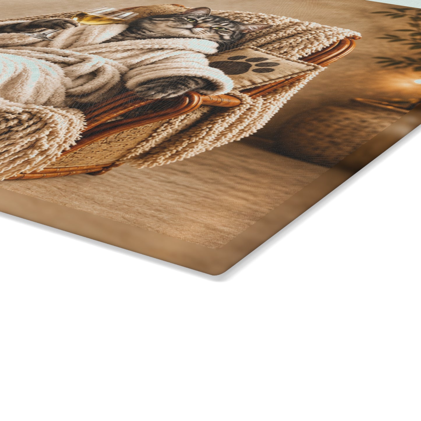 Copy of Black & White Horses Glass Cutting Board – Elegant Running Horses Artwork with Scenic Countryside Landscape
