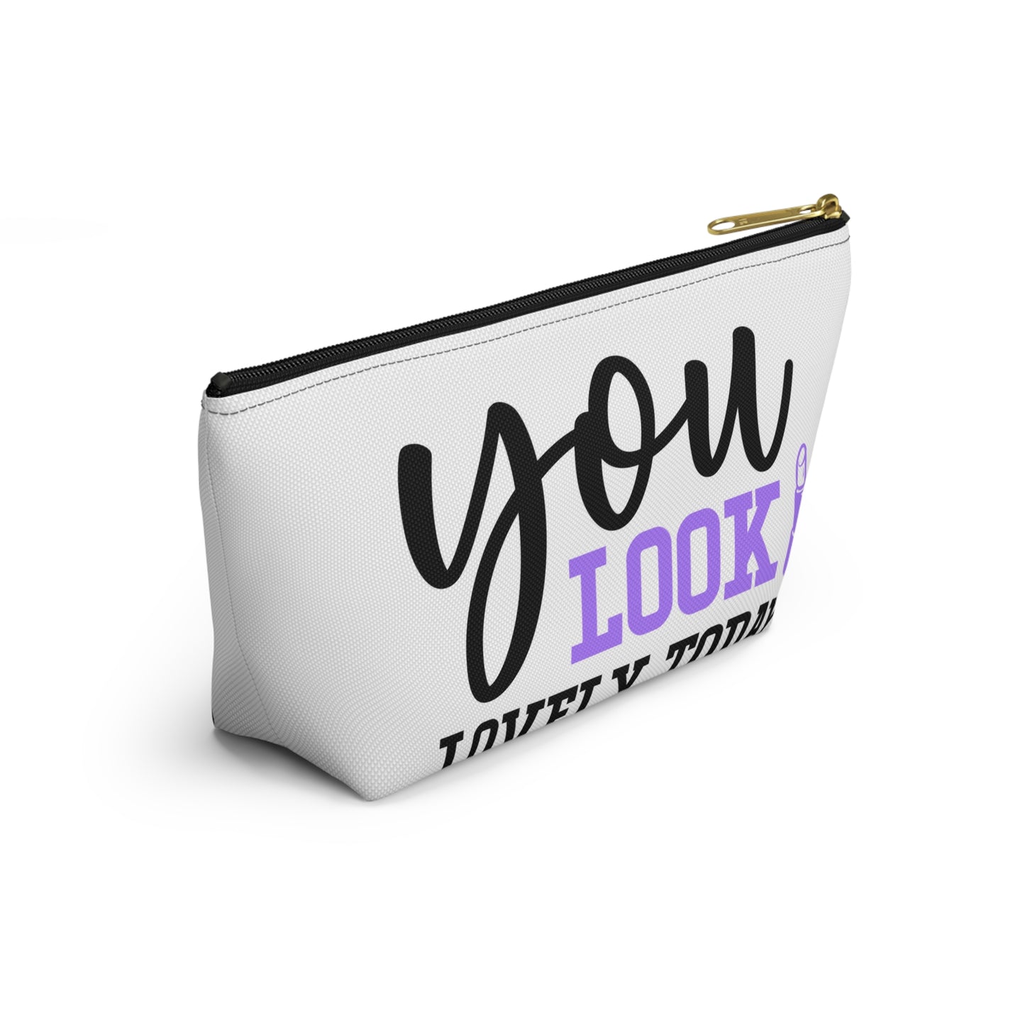 Accessory Pouch – "You Look Lovely Today" Purple Makeup Bag