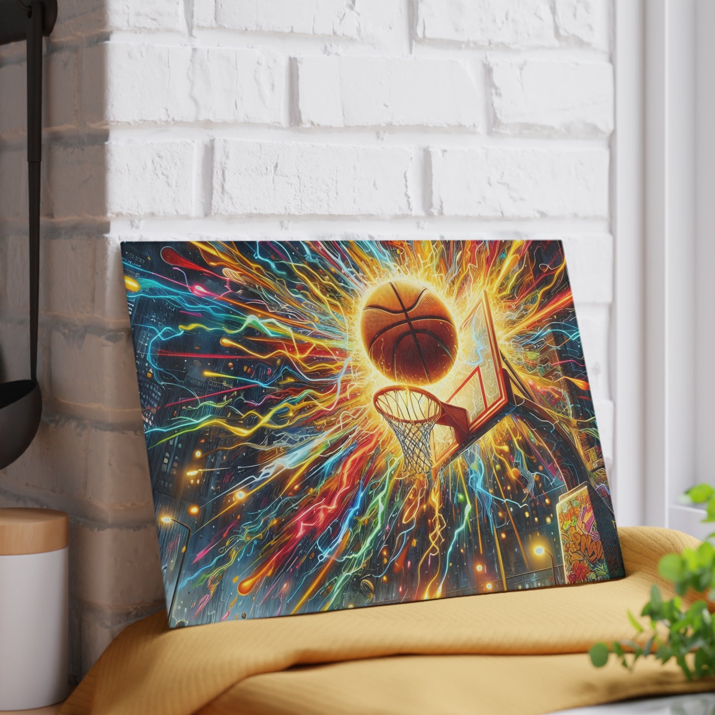 🏀💥 Basketball Explosion Cutting Board – Slam Dunk Style for Your Kitchen 🎨