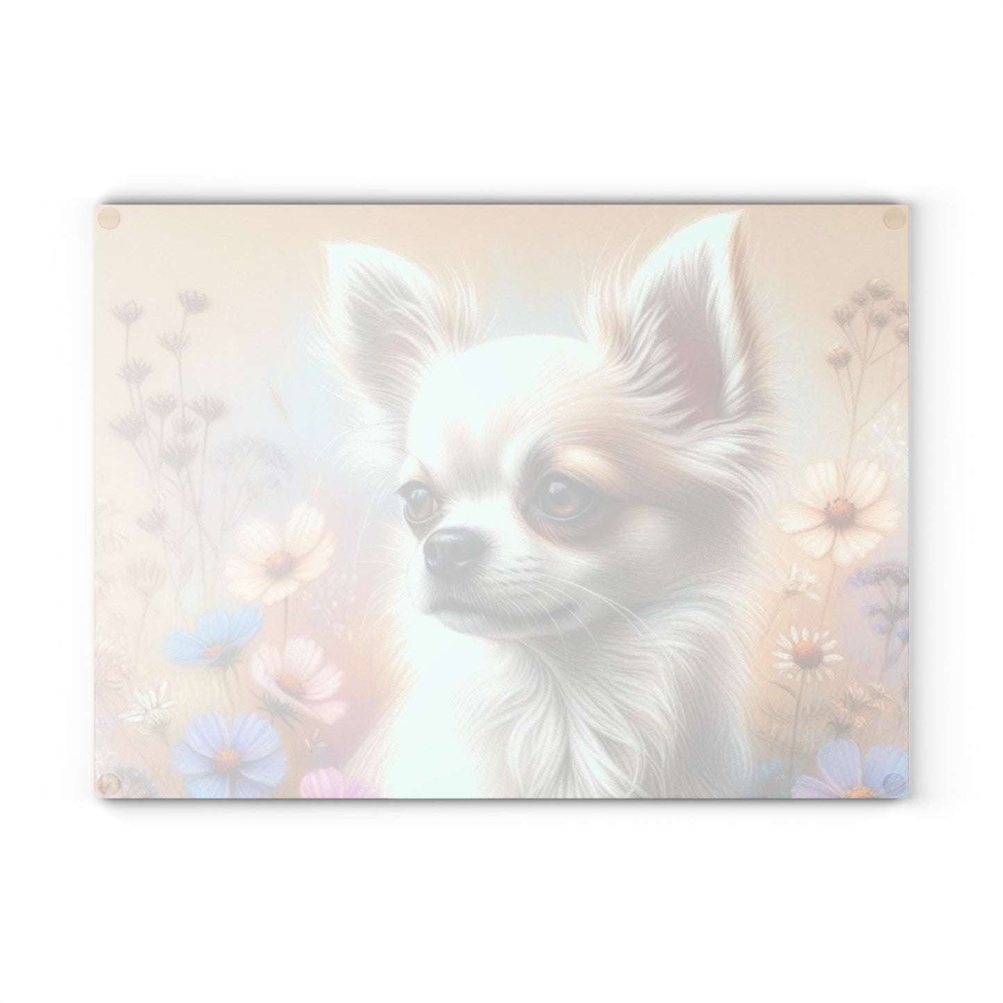🐾 Chihuahua Wildflower Cutting Board – Petite Pup Charm with Floral Flair 🌼