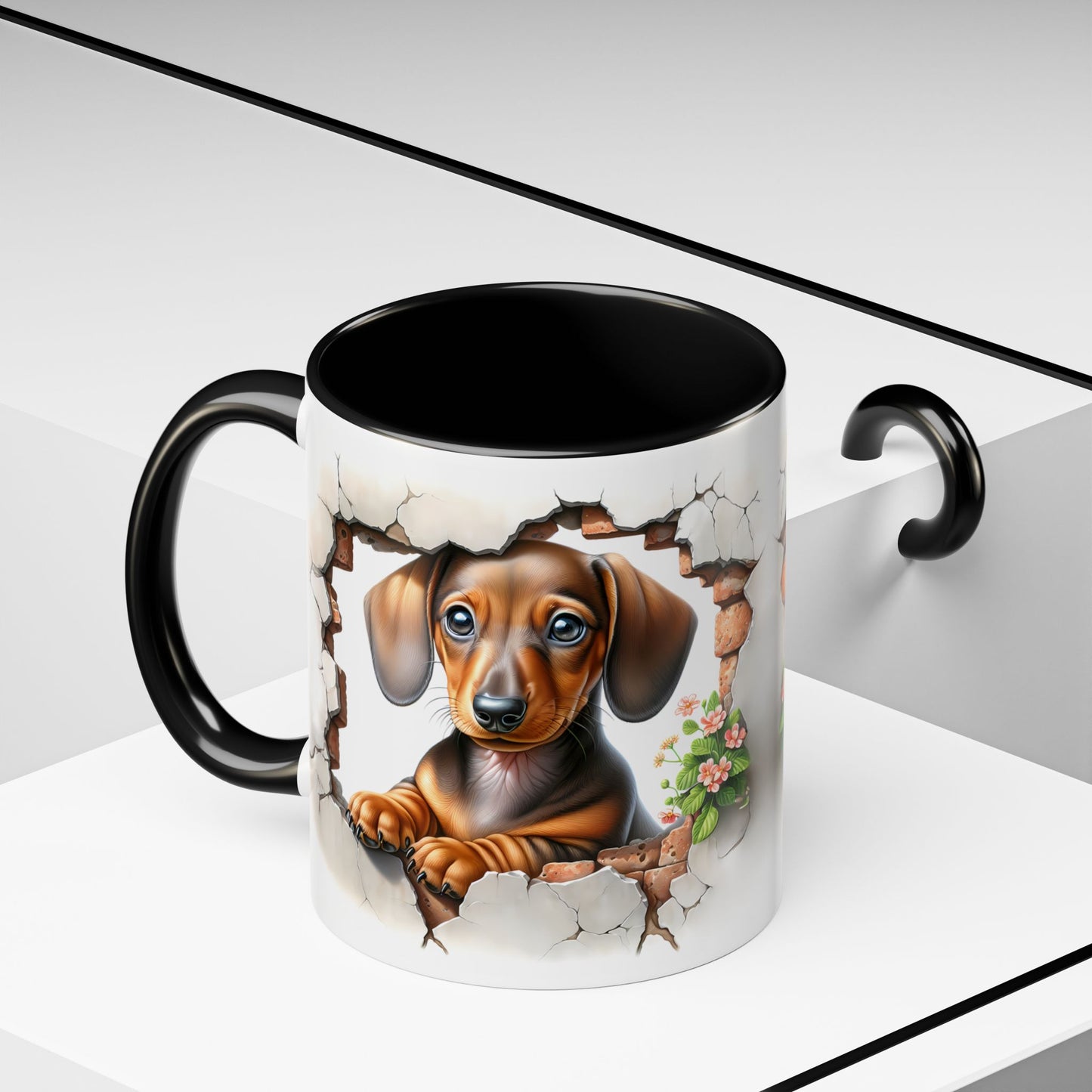 🐾🌭 Dachshund Puppy Accent Mug – Adorable Doxie Coffee Cup ☕❤️