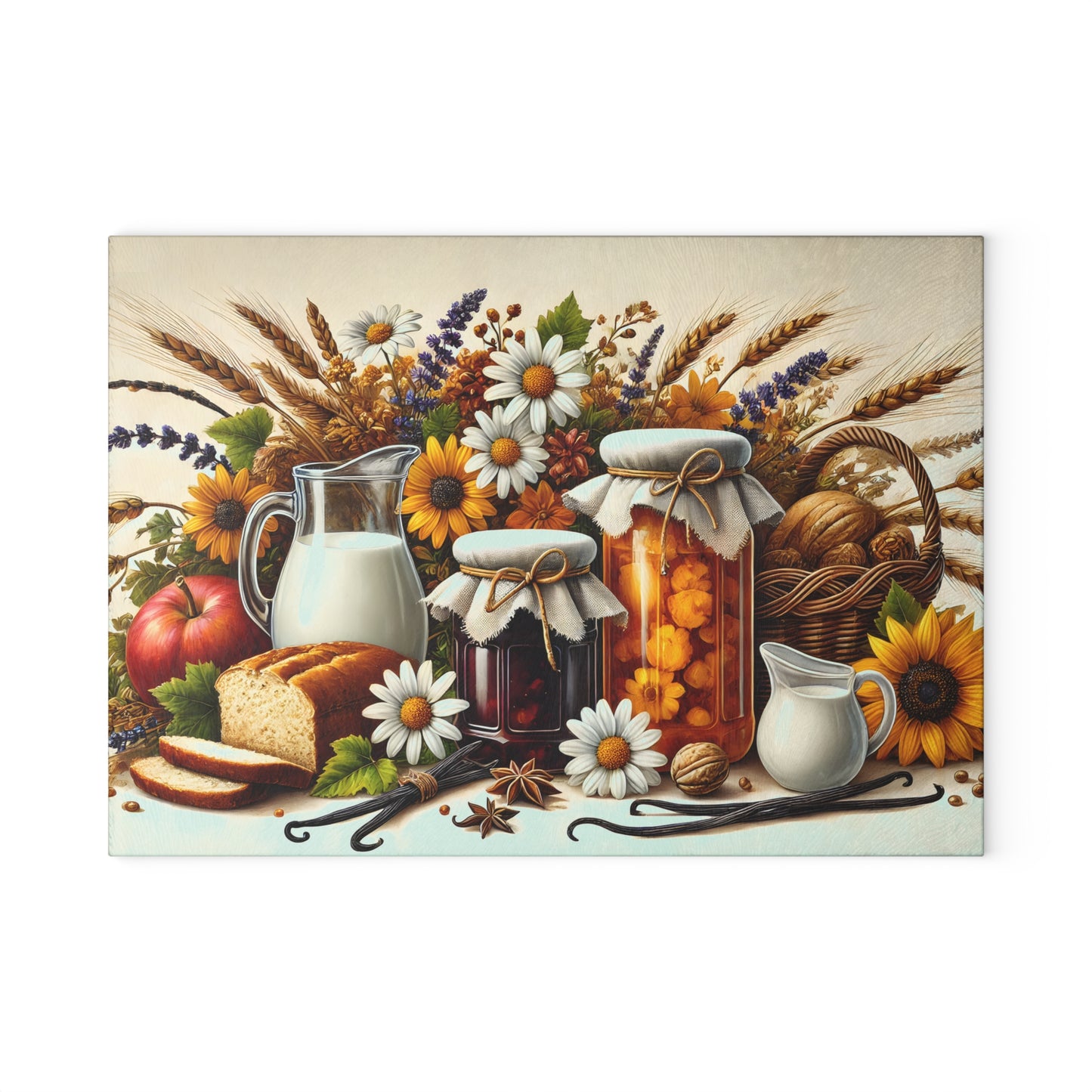 🍞🌻 Country Harvest Cutting Board – Rustic Autumn Charm for Your Kitchen