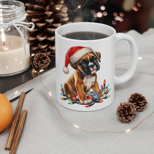 🐾 Boxer Christmas Lights Mug – Festive Cheer for Dog Lovers 🎄