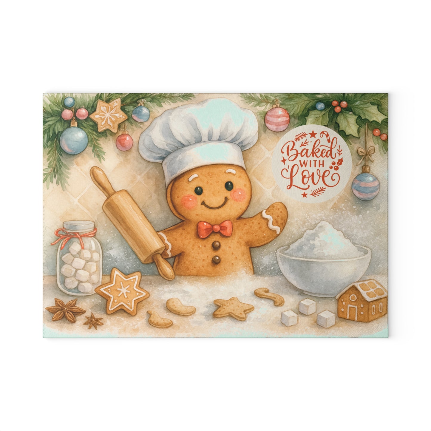 🍪🎄 Gingerbread Chef Cutting Board – Baked with Love Holiday Charm ✨❄️