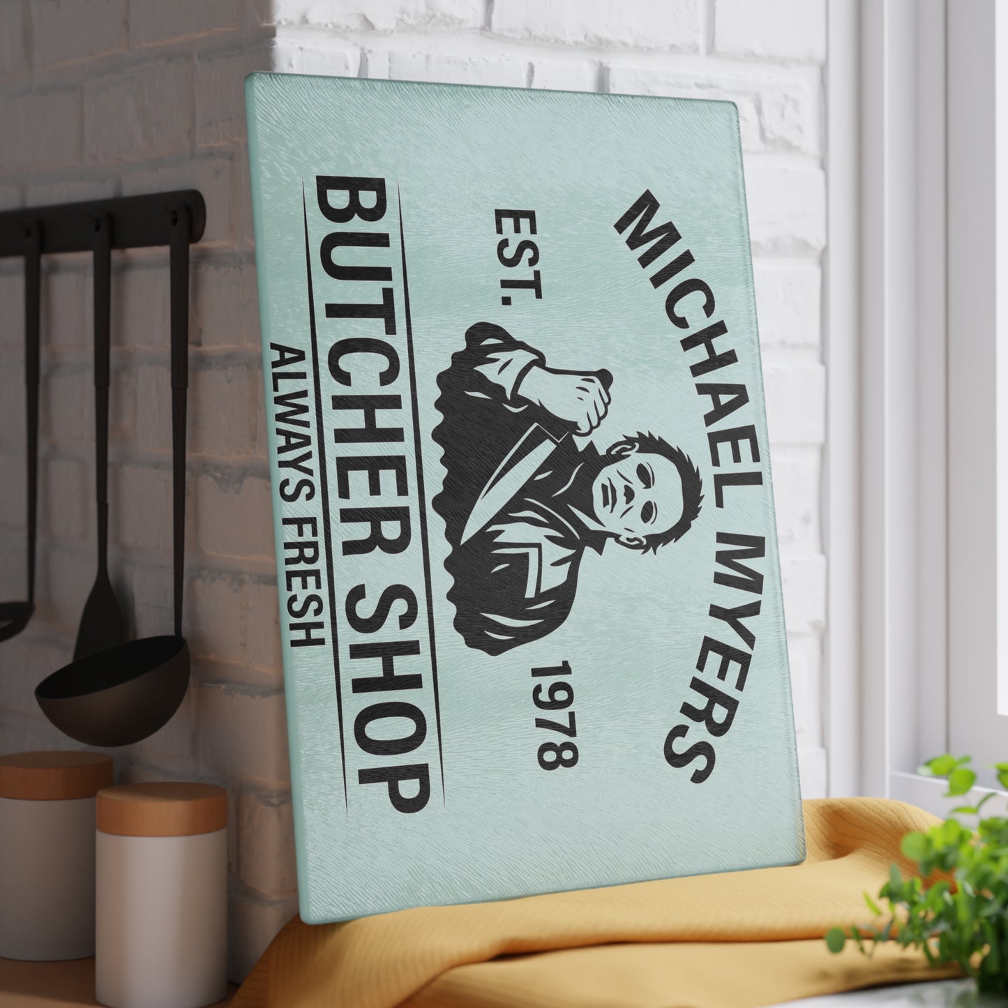 🔪 Horror Butcher Shop Cutting Board – Always Fresh Kitchen Decor 🖤