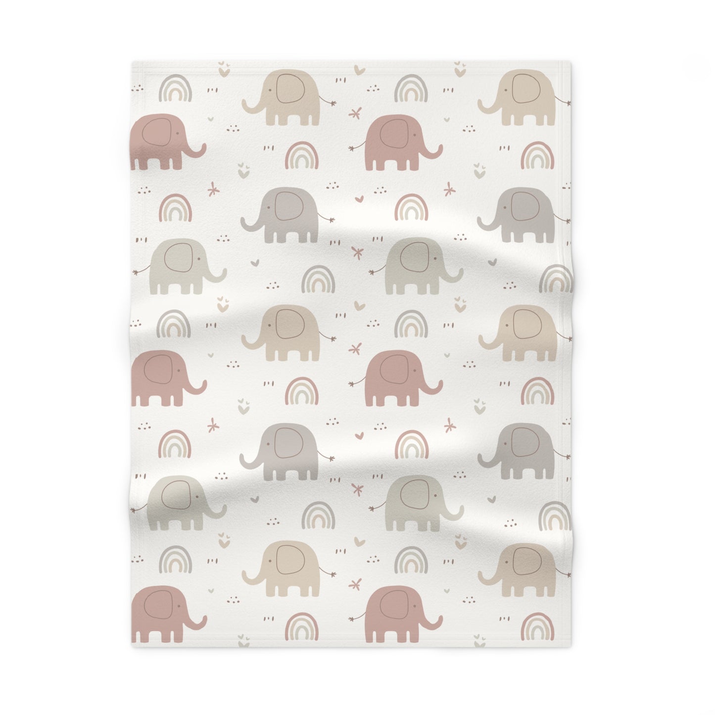 Boho Rainbow Elephants Baby Blanket – Ultra-Soft Fleece 30″×40″ | Neutral Nursery Cozy