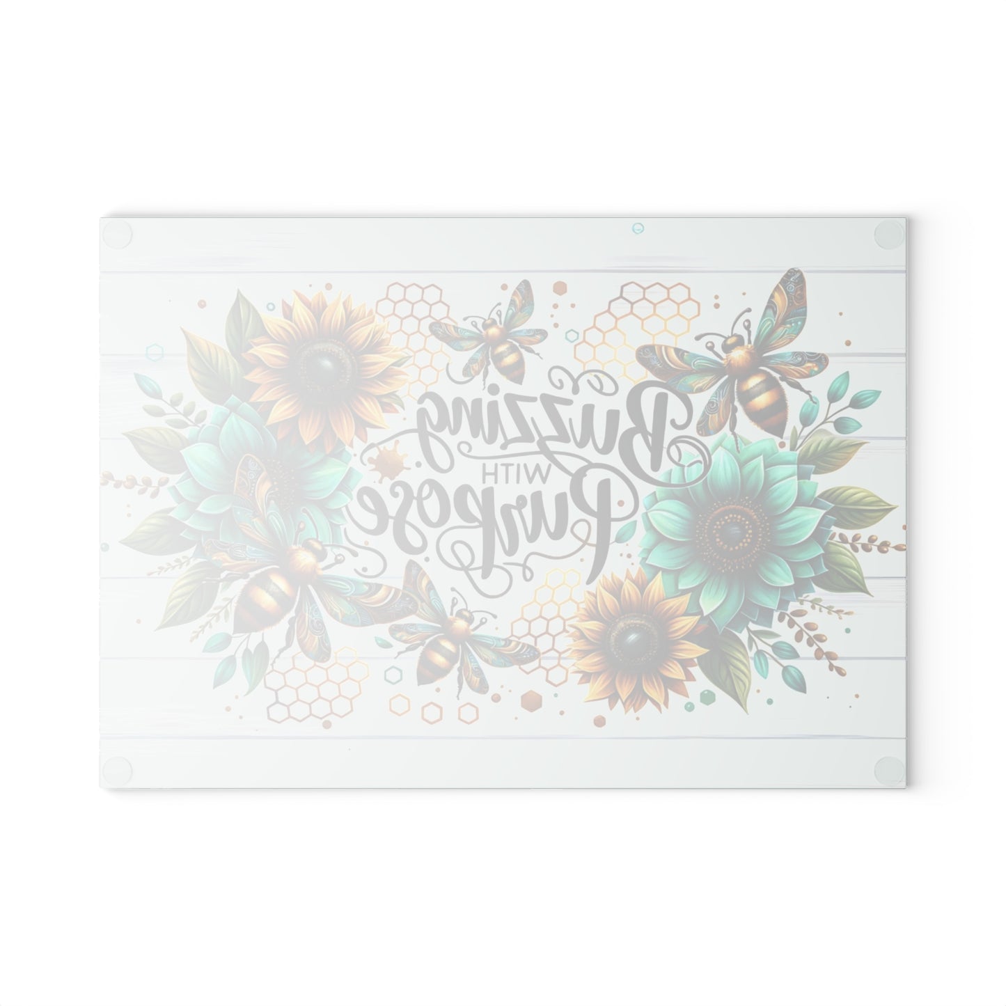 🐝🌻 Buzzing with Purpose Cutting Board – Vibrant Bee & Sunflower Charm for Your Kitchen 🌿🍯