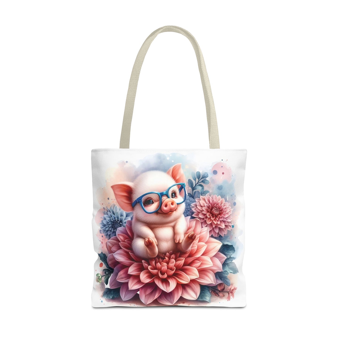 🐷 Floral Piglet Tote Bag – Cute, Whimsical & Practical 🌸