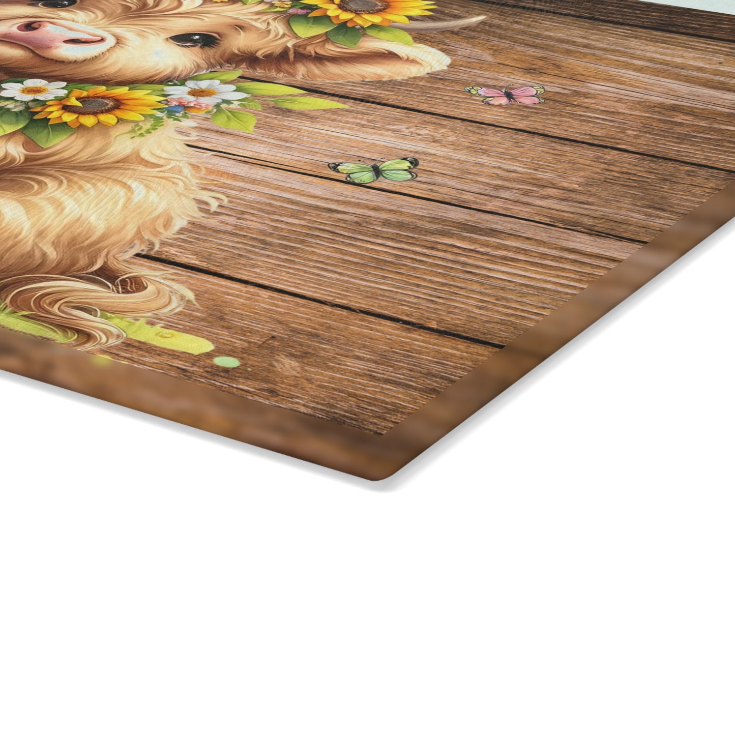 Cow Cutting Board, Highland Cow Glass Cutting Board, Cow Kitchen Decor, Chopping Board New Home Gift, Charcuterie Board, Highland Cow Gifts