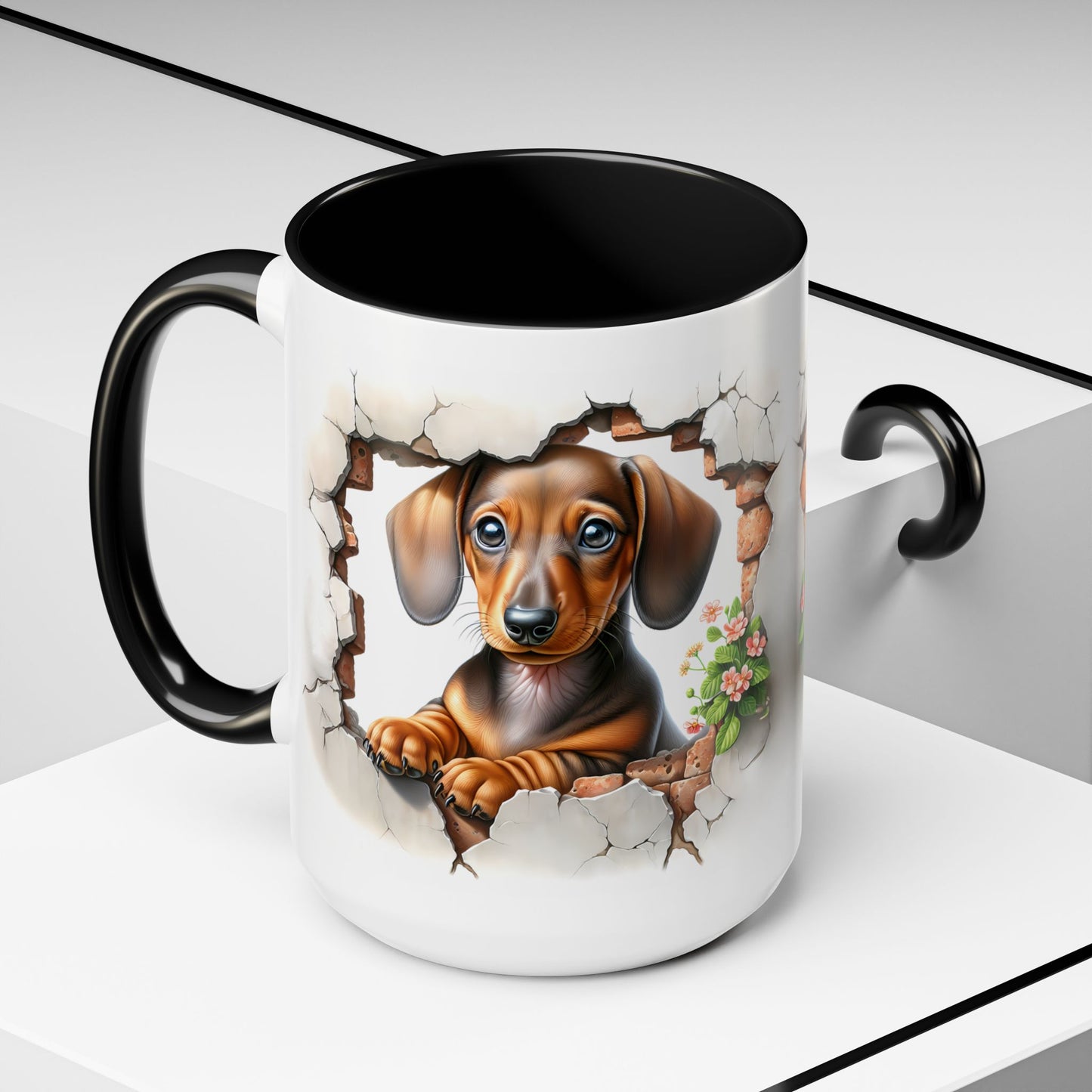 🐾🌭 Dachshund Puppy Accent Mug – Adorable Doxie Coffee Cup ☕❤️