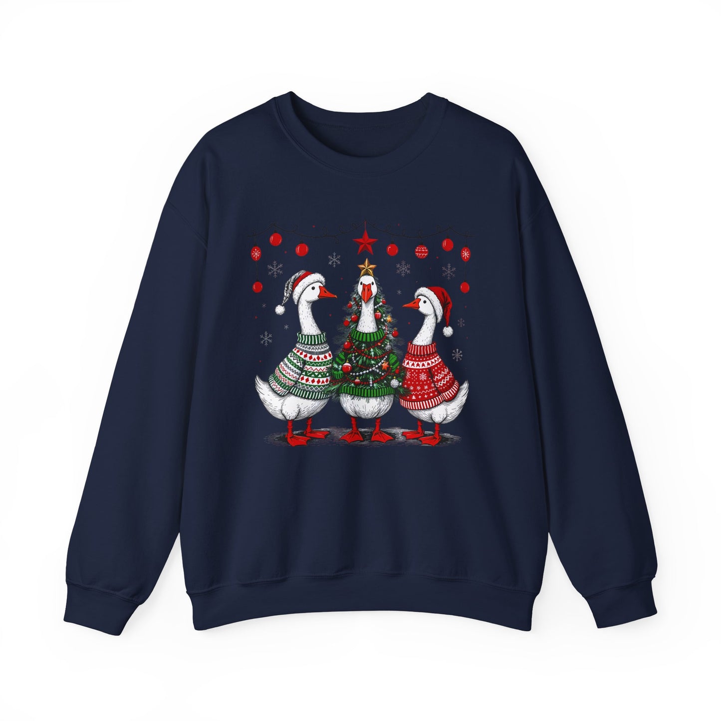 🎄🪿 Goosemas Sweater Flock Sweatshirt – Festive Geese in Cozy Knits