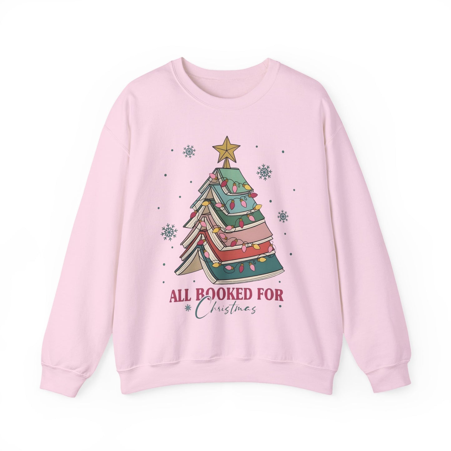🎄📚 All Booked for Christmas Sweatshirt – Cozy Bookworm Holiday Vibes