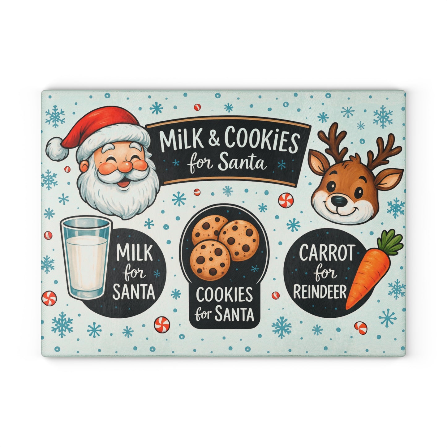 🎅🥛 Milk & Cookies for Santa Cutting Board – Holiday Eve Tradition Tray 🍪🦌