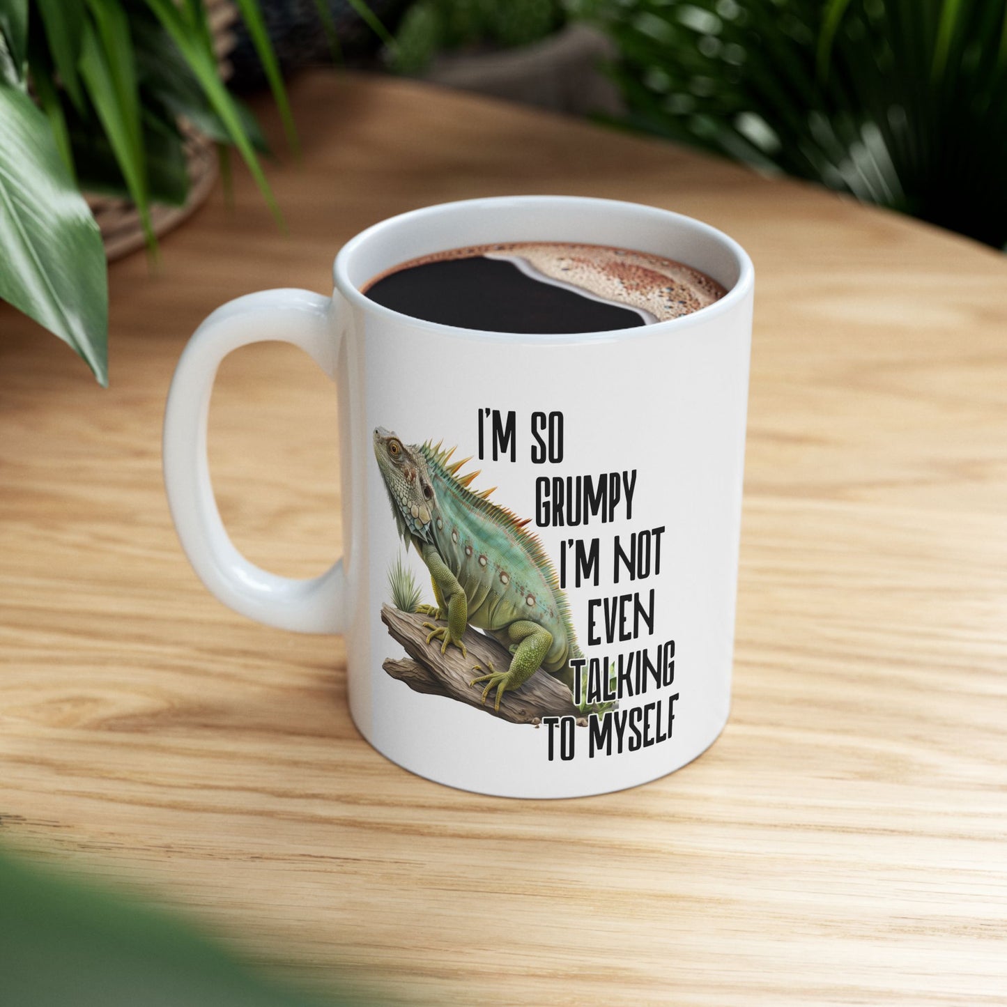 🦎 Estoy tan gruñón que hablo solo: divertida taza de café con forma de iguana para amantes sarcásticos de los reptiles ☕