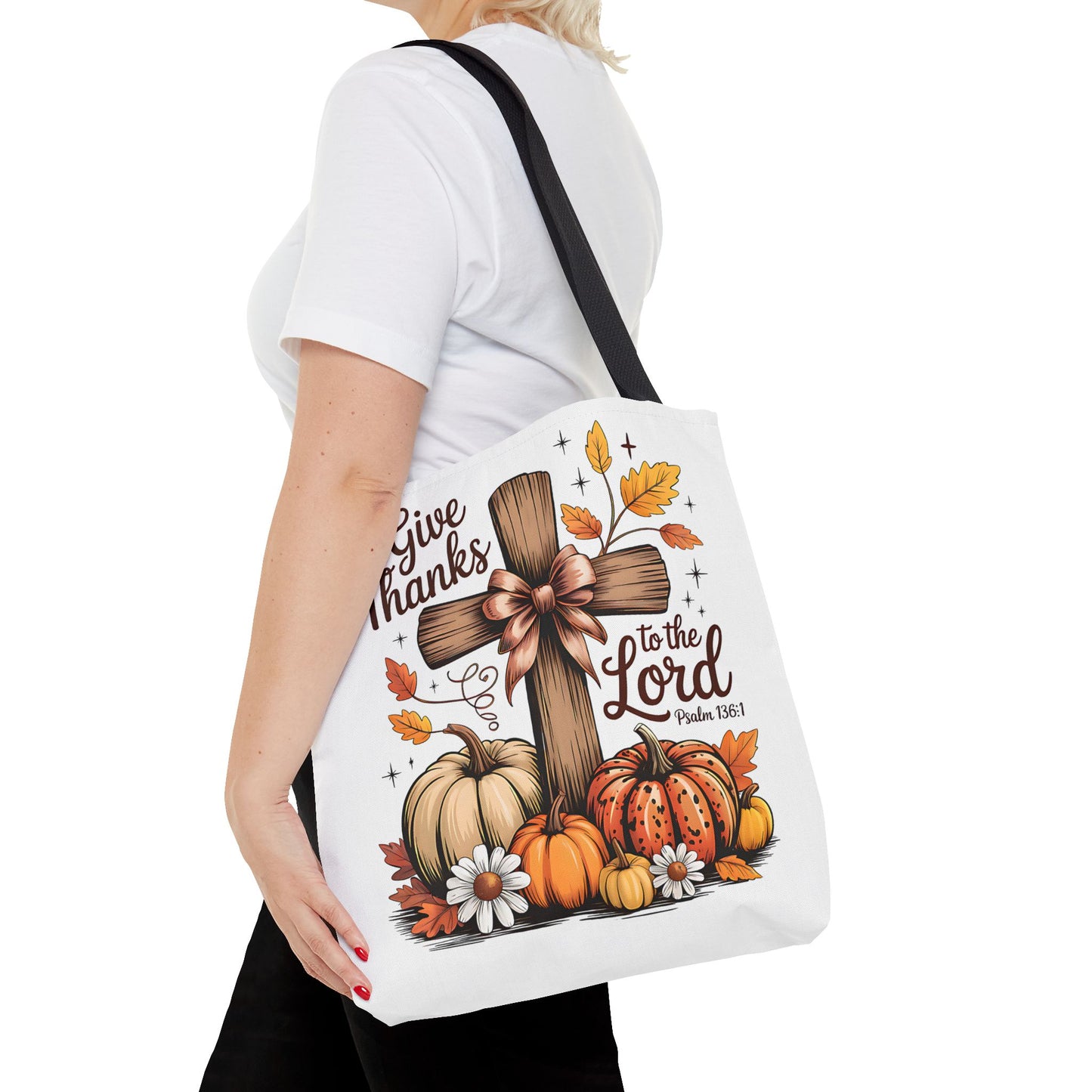 🙏 Give Thanks to the Lord Tote Bag – Faith and Fall Season Style