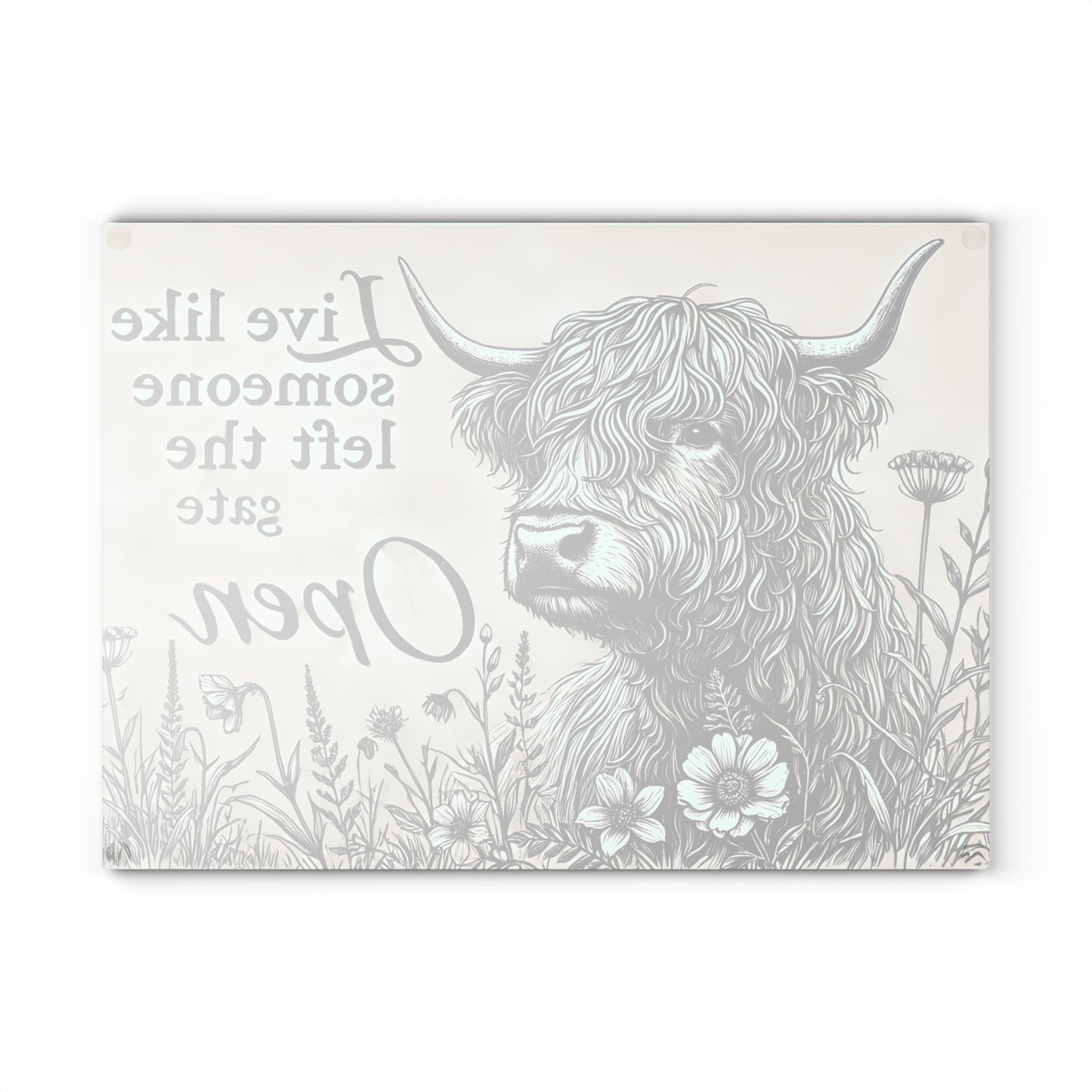 🖤 Highland Cow Sketch Cutting Board – Bold Simplicity & Free-Spirited Farmhouse Flair