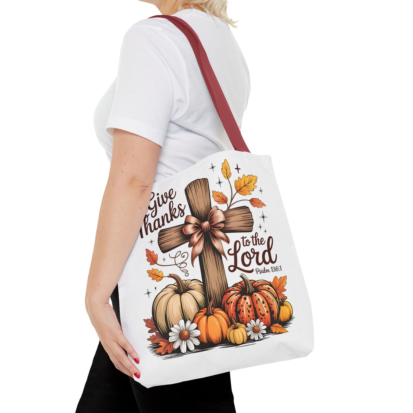 🙏 Give Thanks to the Lord Tote Bag – Faith and Fall Season Style