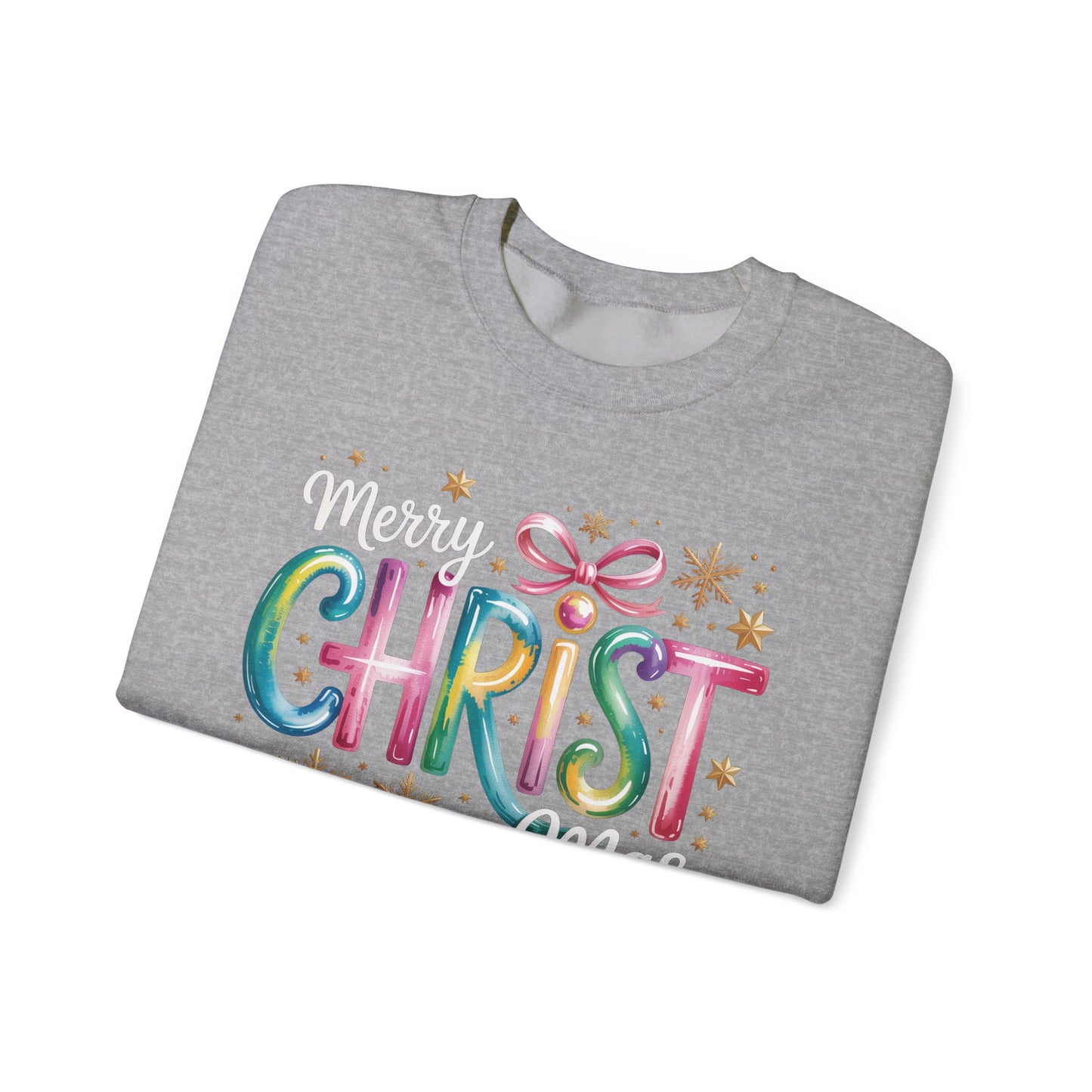 🎄🌈 Merry Christmas Rainbow Sweatshirt – Colorful Holiday Cheer ✨