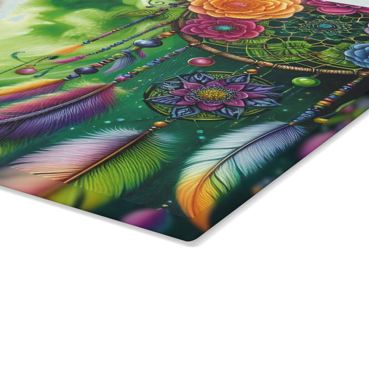 🐺🌙 Dreamcatcher Wolf Cutting Board – Mystic Beauty for Your Kitchen ✨