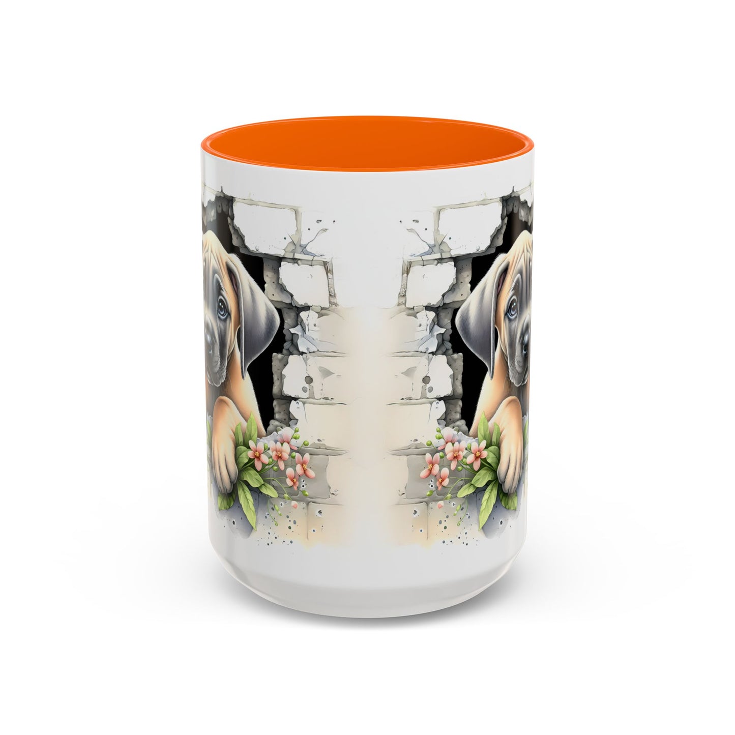 🐾 Great Dane Puppy Accent Mug – Sweet Peek-Through Puppy Design ☕💛