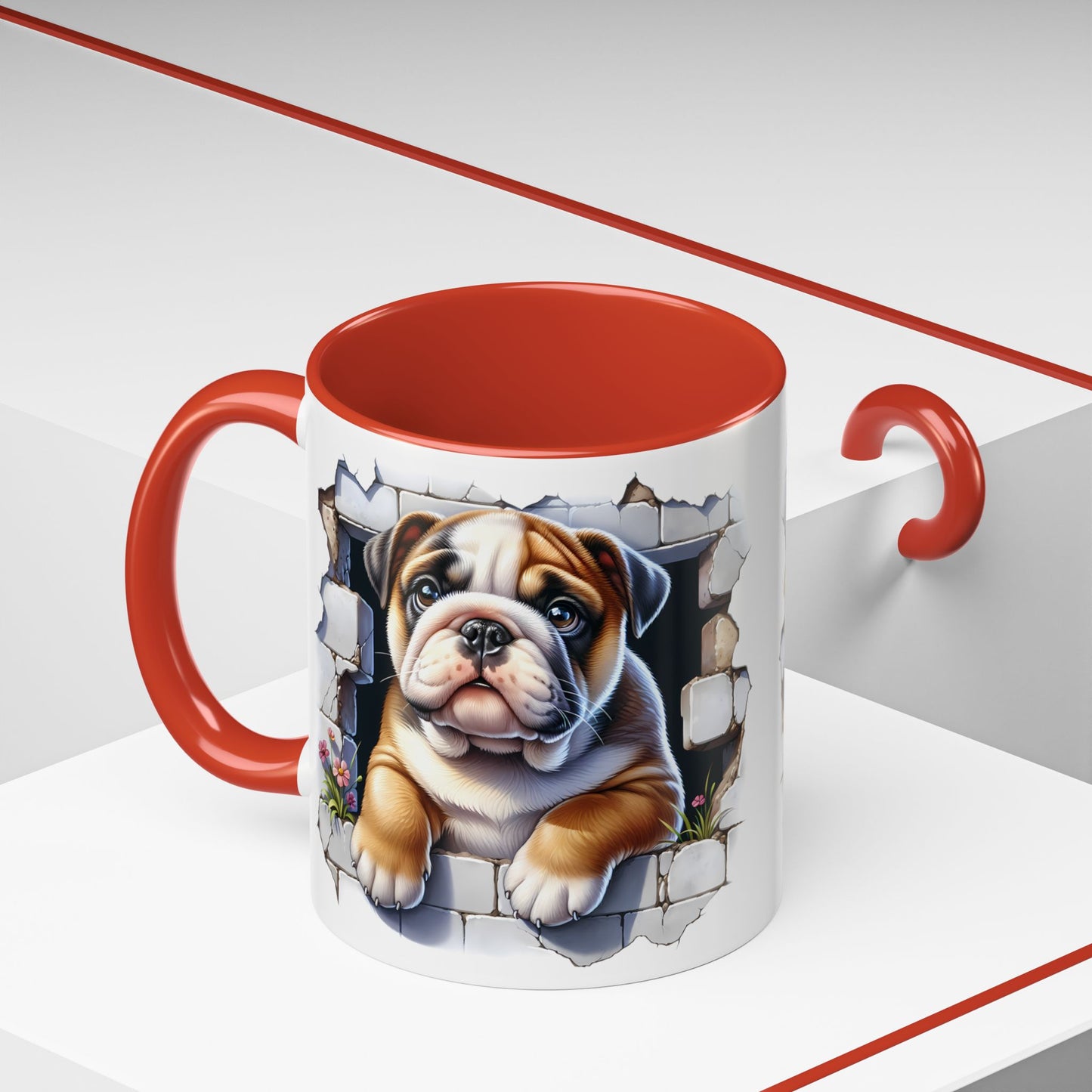 🐶☕ English Bulldog Puppy Accent Mug – Adorable Breakthrough Pup Design ✨rs (11/15oz)