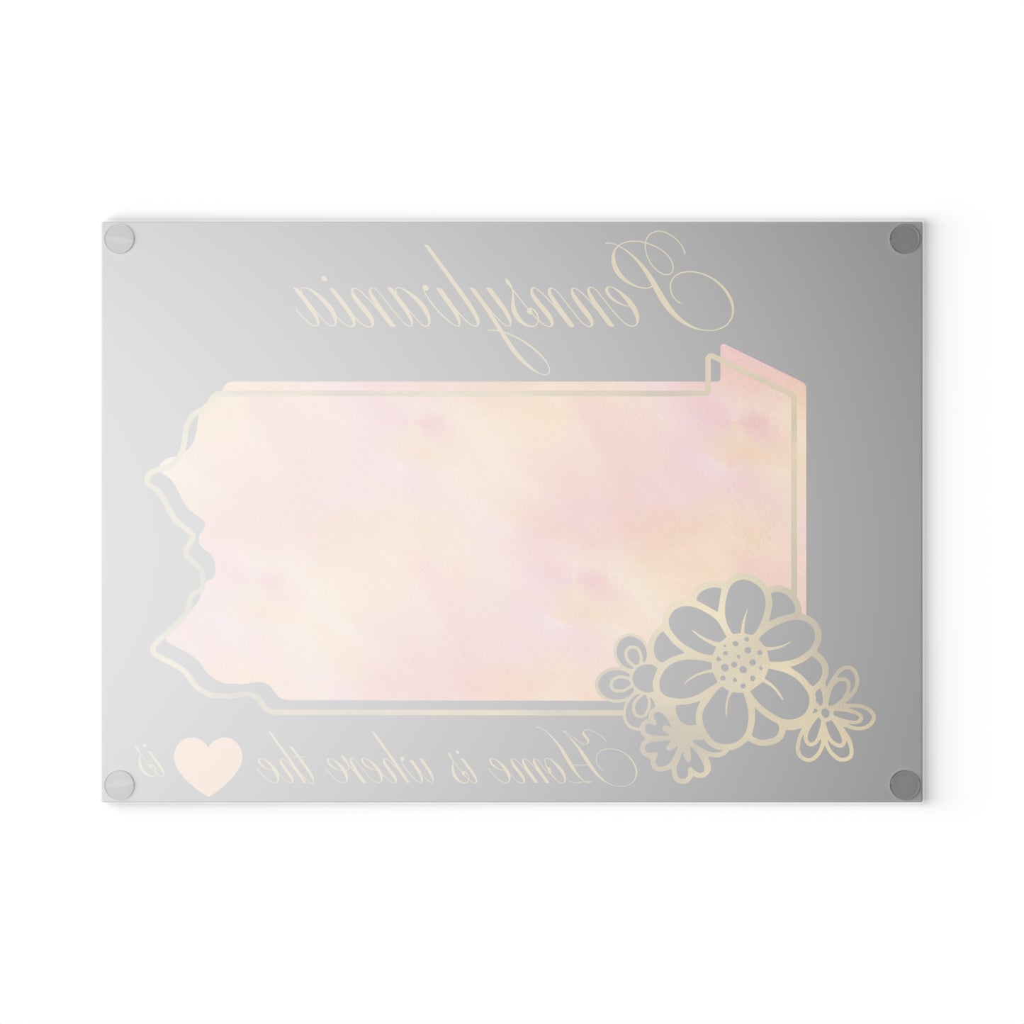 🧡 Pennsylvania State Cutting Board – Warm Peach Tones & Elegant State Pride