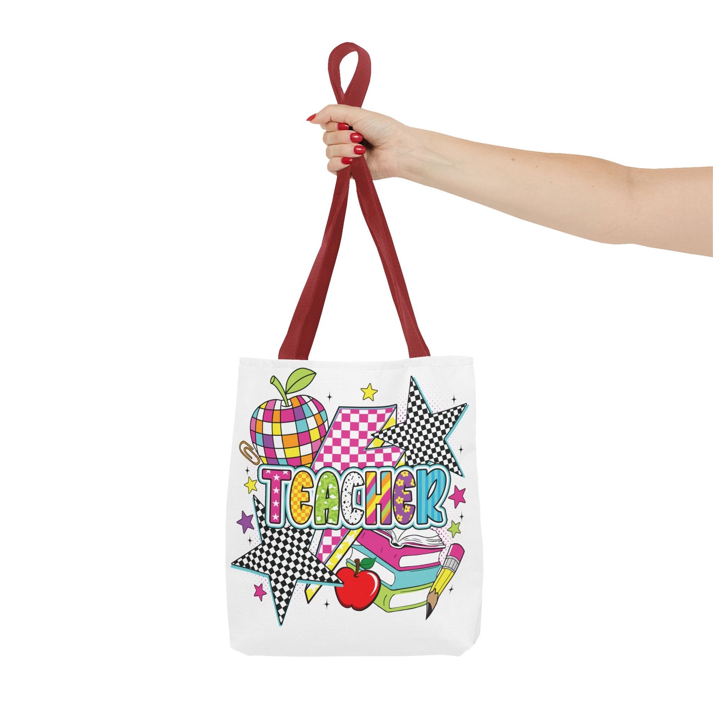 🌟 Bright Teacher Stars Tote – Bold Style for the Best in Class 🍎