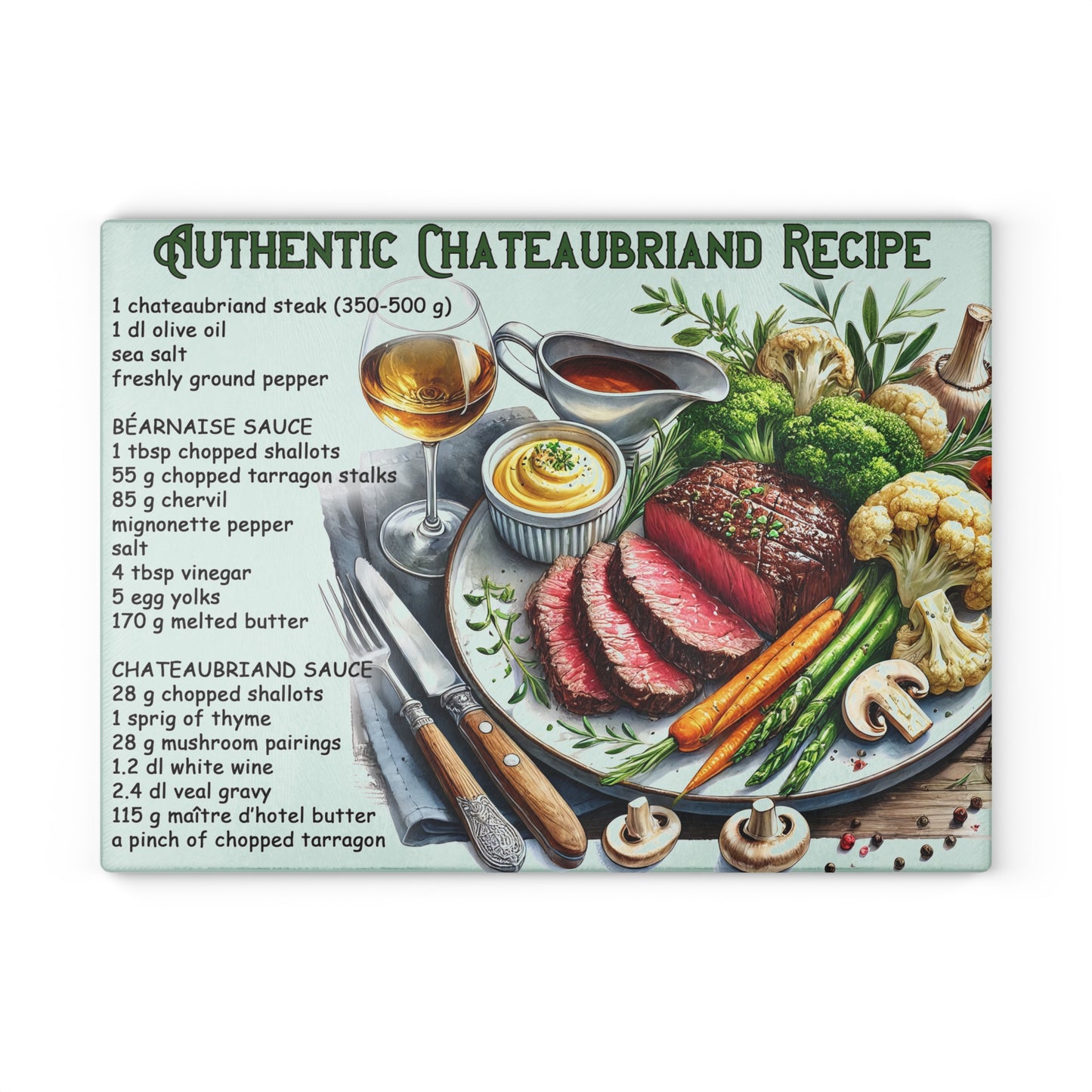 🥩 Authentic Chateaubriand Recipe – Gourmet Steak Lover’s Cutting Board