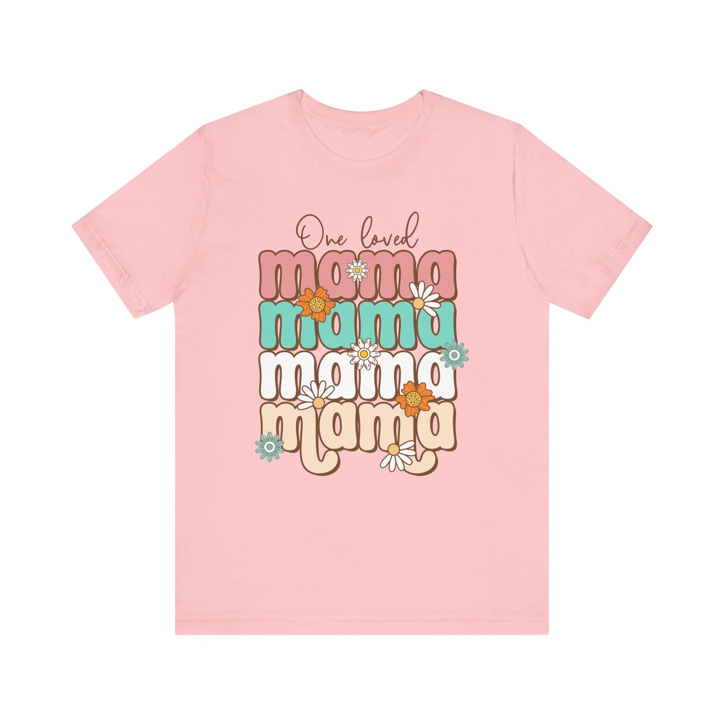 👕 Mama, Mama, Mama, Mama Boho-Style T-Shirt – Joyful Chaos of Motherhood 🌿