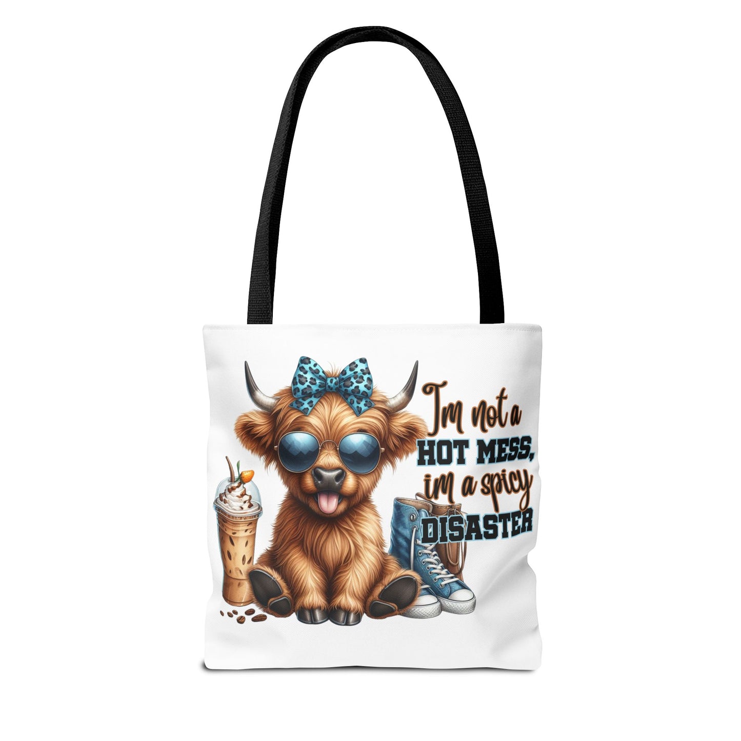 Bolsa de tela Highland Cow: «No soy un desastre picante, soy un desastre picante».