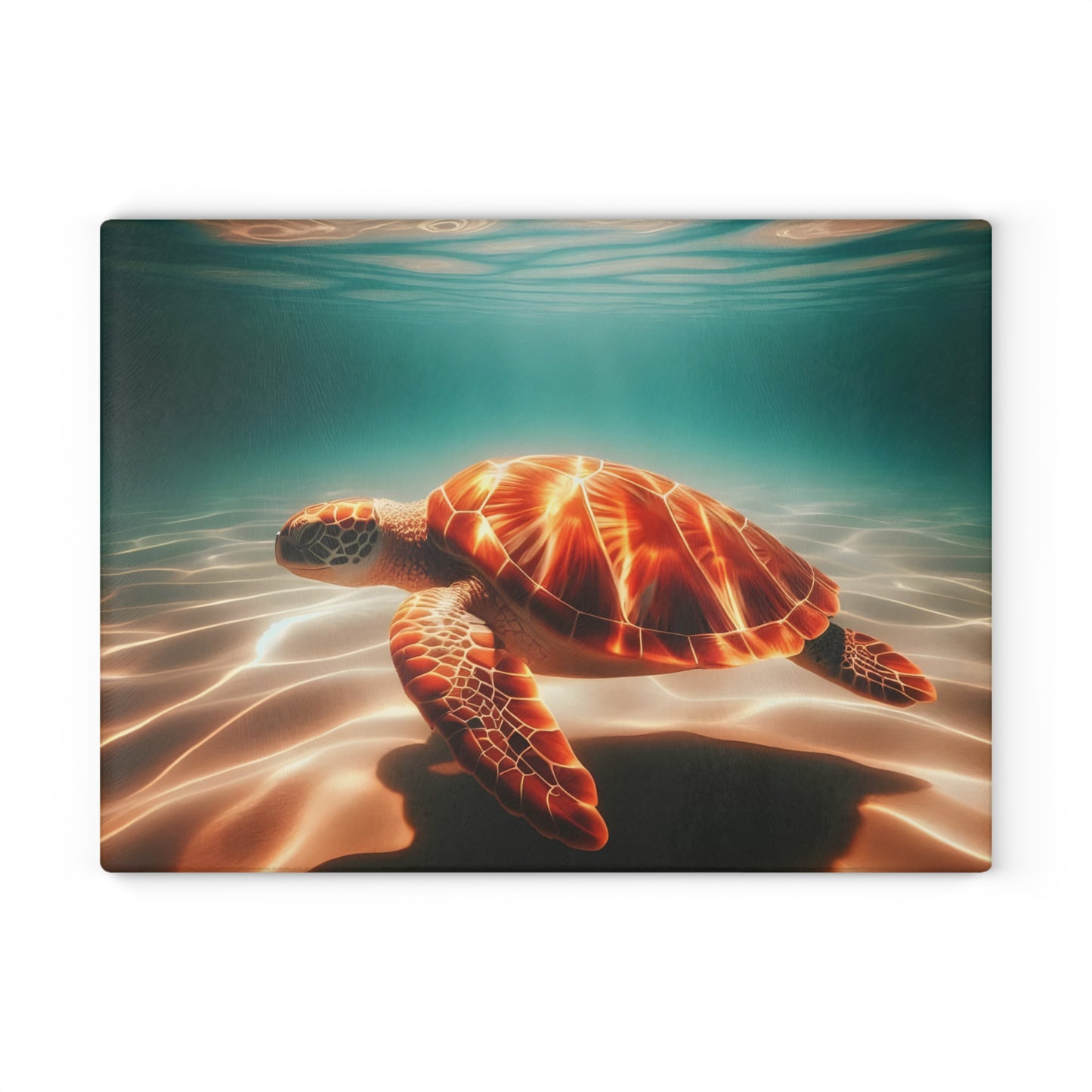 🐢🌊 Sea Turtle Glow Cutting Board – Ocean Beauty for Your Kitchen ✨🐚