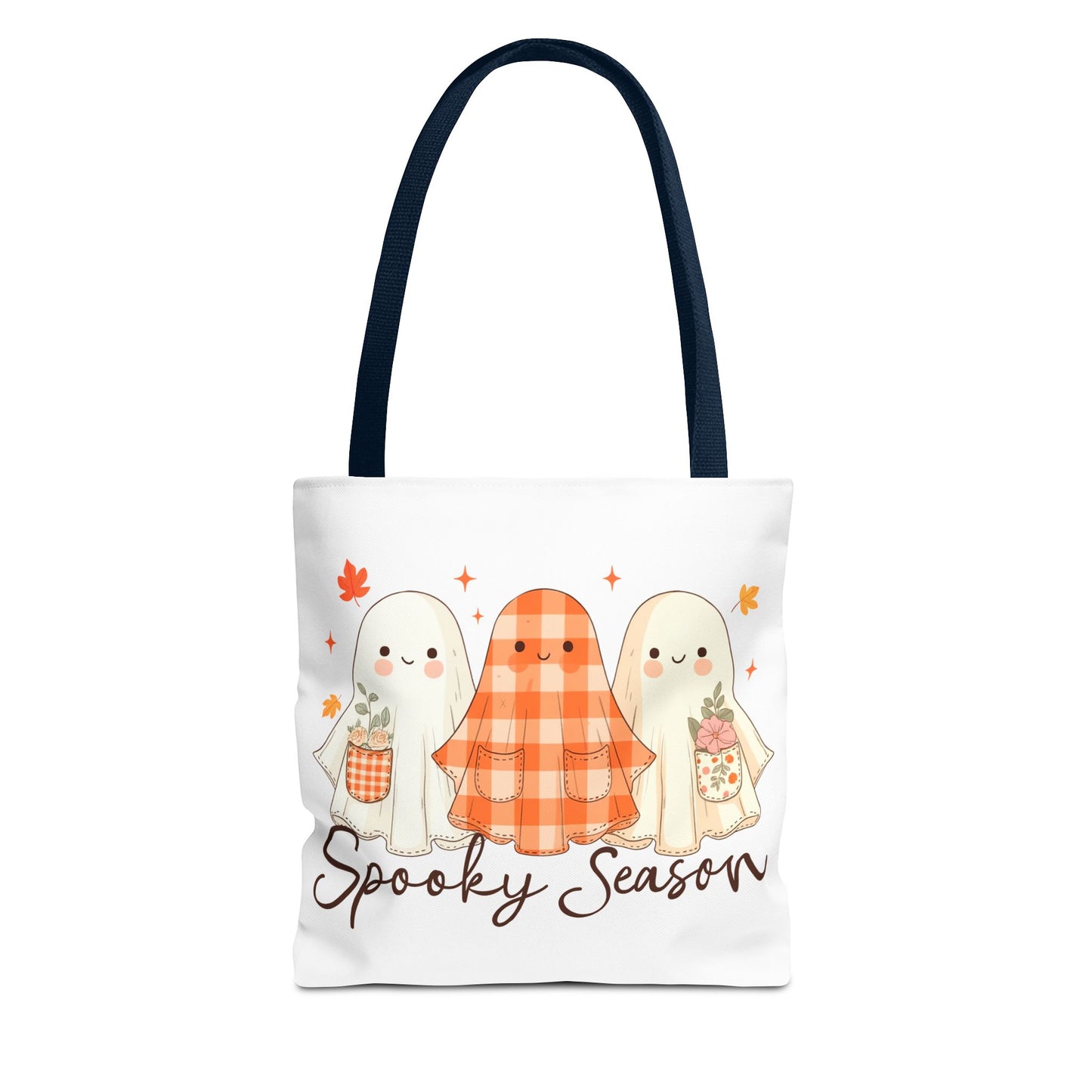👻 Spooky Season Ghost Friends Tote Bag – Cozy Fall Vibes with a Cute Twist 🍂👜