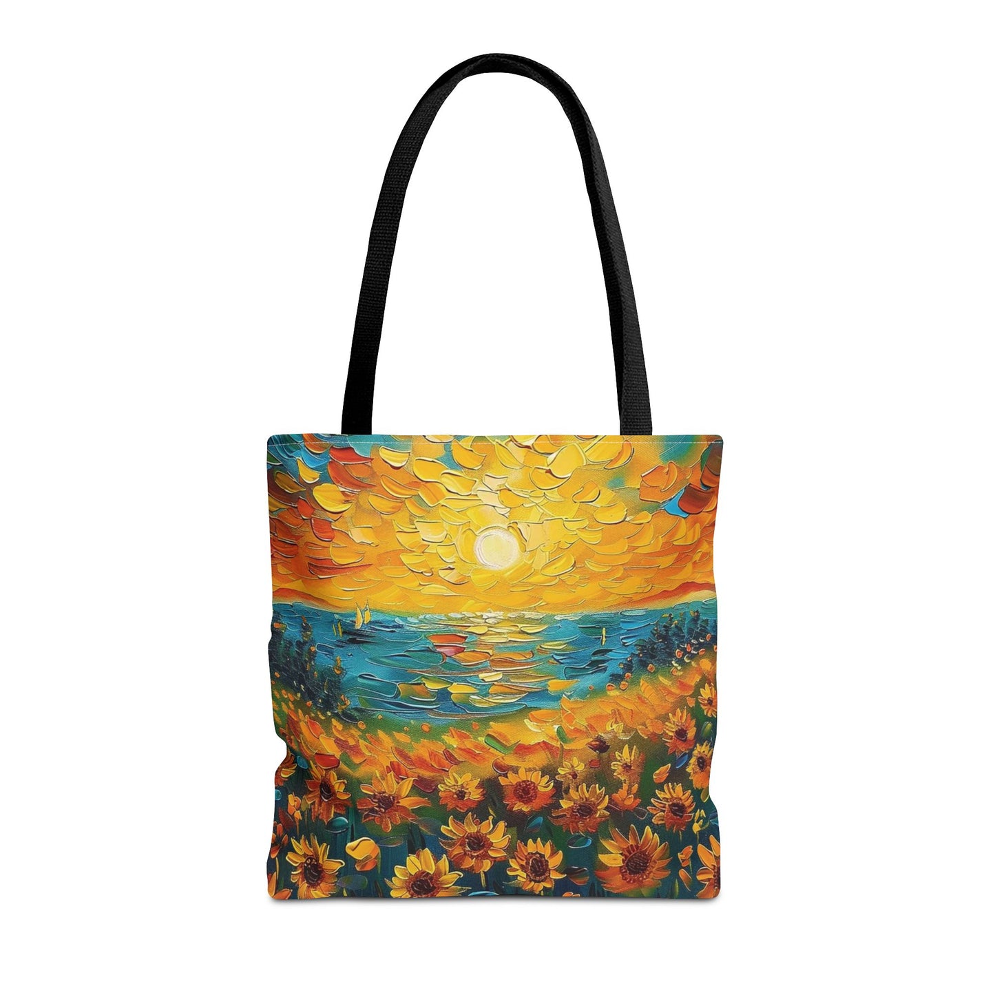 🌻 Girasoles al Atardecer – Bolso Tote Vibrante y Artístico 🌅