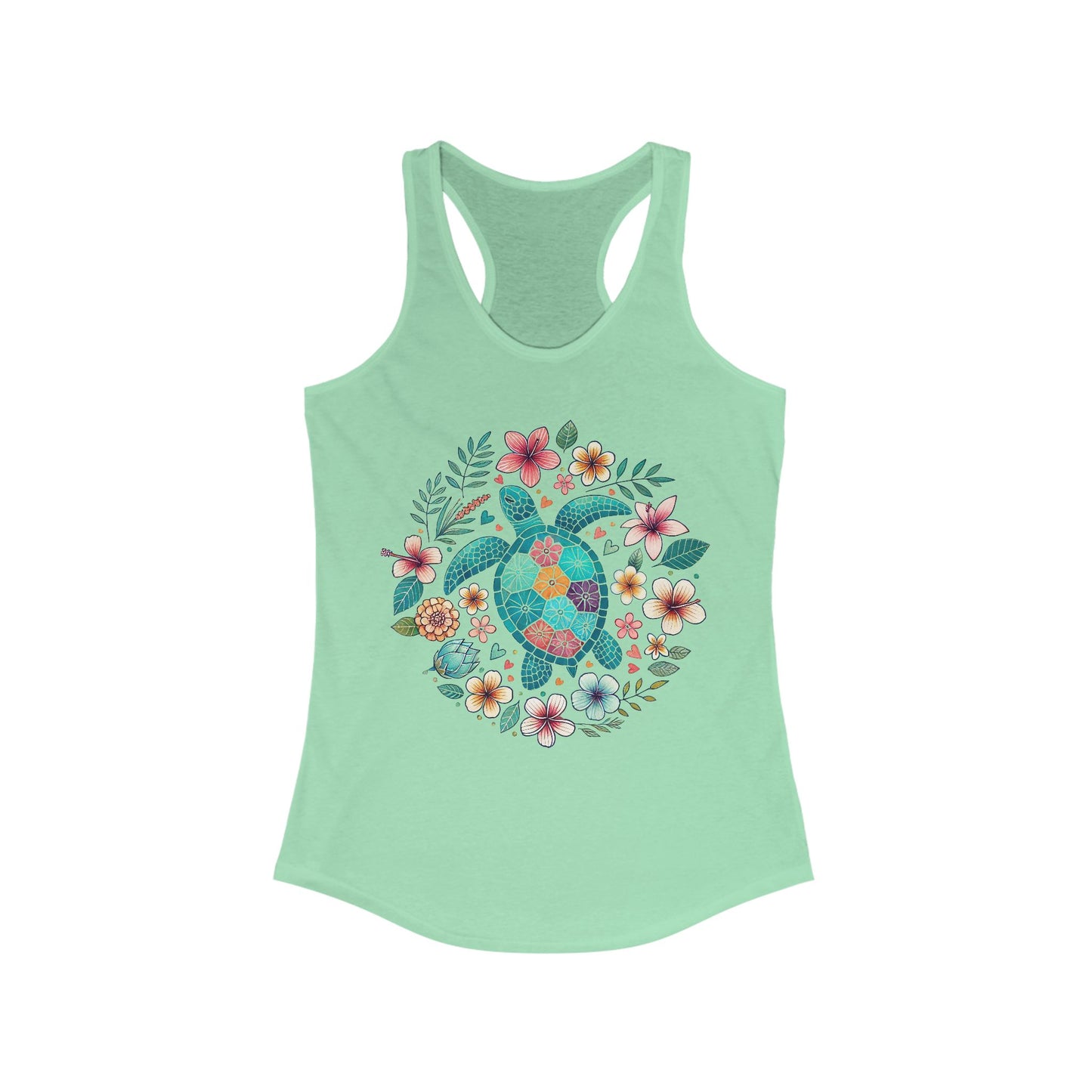 🐢🌊 Serenidad de tortuga marina: camiseta de tirantes con vibraciones pacíficas del océano