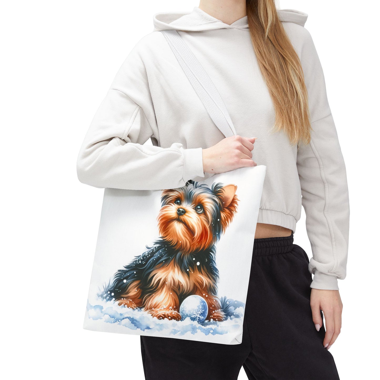 ❄️ Yorkie in Snow Tote Bag – Winter Cuteness with a Side of Sass 🐾👜