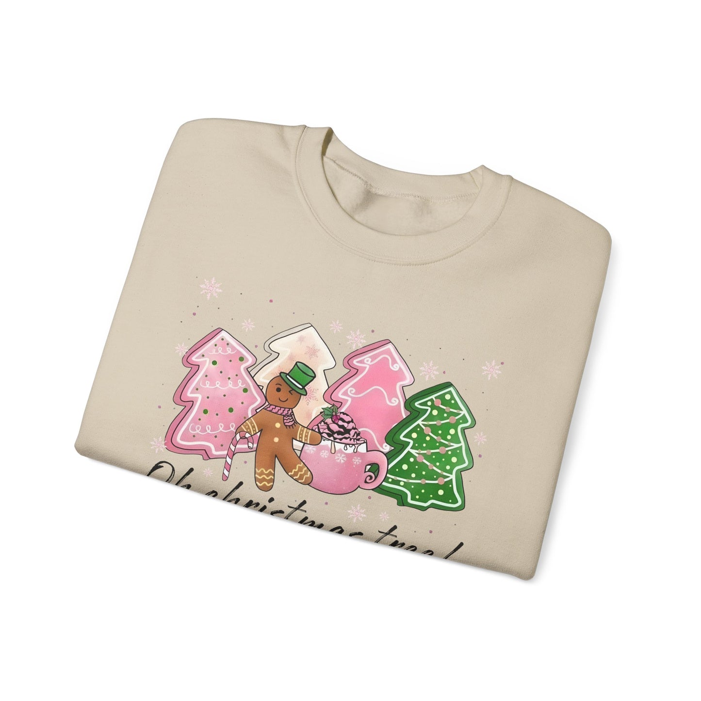 🎄🍪 Oh Christmas Tree! Gingerbread & Cocoa Crewneck – Sweet Holiday Cookie Lover Gift