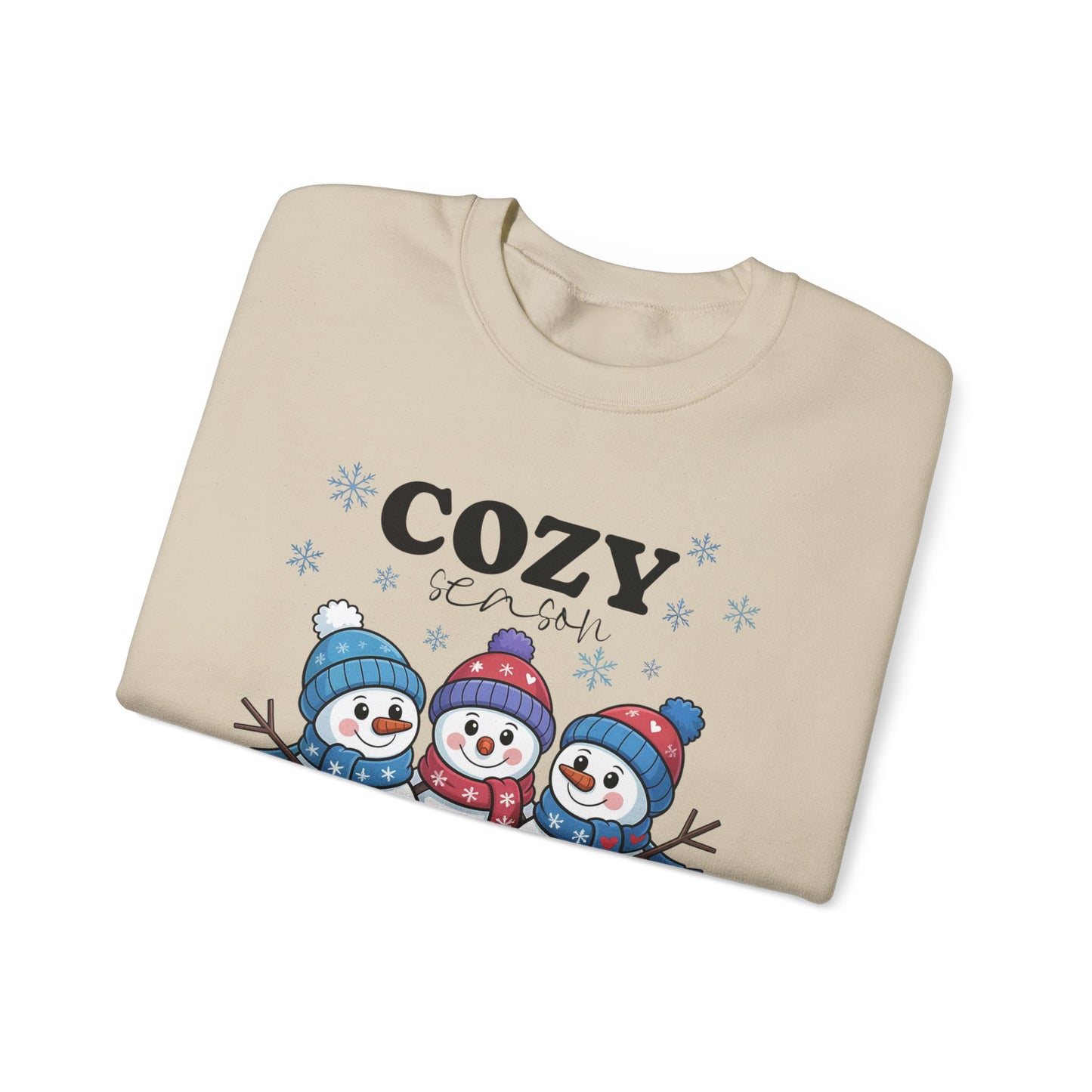 ☃️💙 Cozy Season Snowman Sweatshirt – Adorable Winter Crewneck for Women