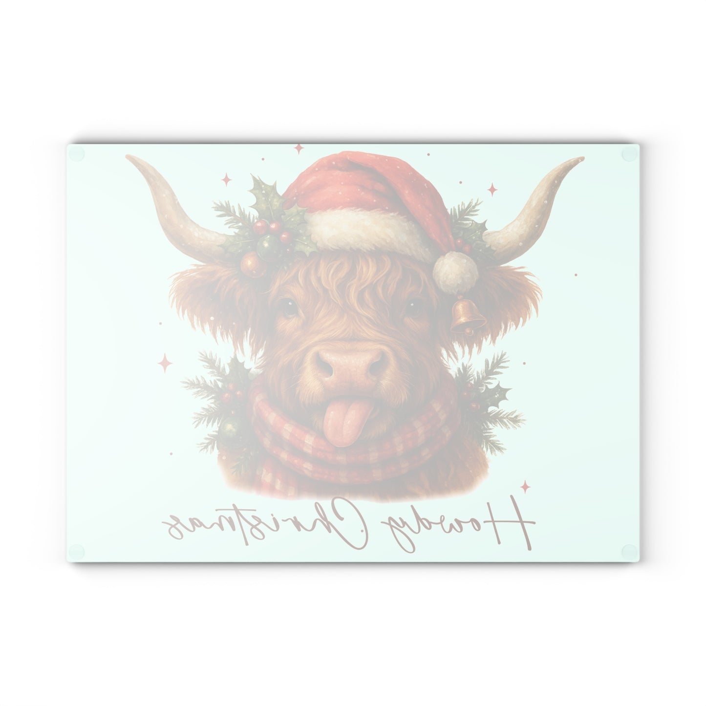 🎄 Howdy Christmas Highland Cow Cutting Board – Festive Country Charm for Your Holiday Kitchen
