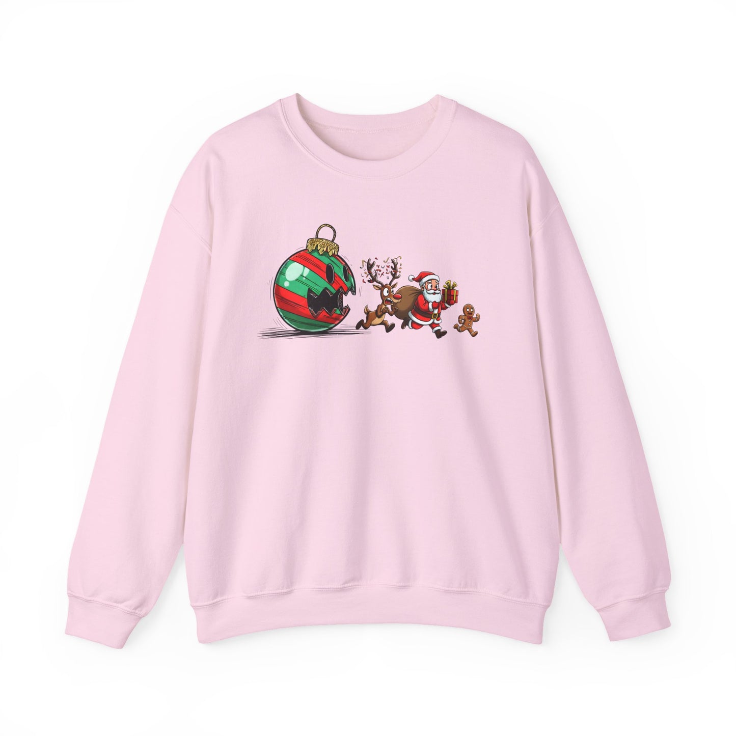 🎄🎅 Santa’s Great Ornament Escape Sweatshirt – Funny Christmas Crewneck for Holiday Laughs
