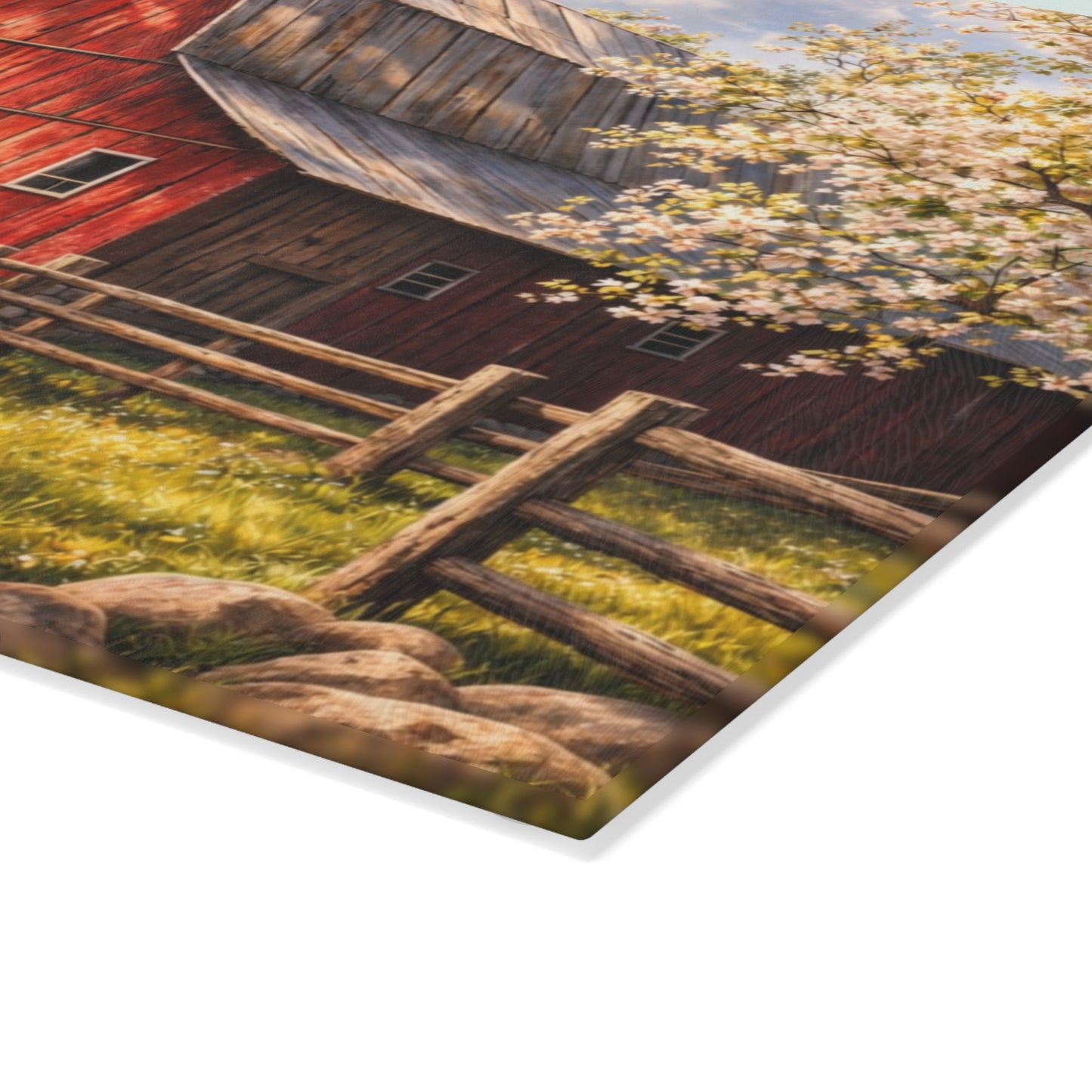 Red Spring Barn Blossom Glass Cutting Board