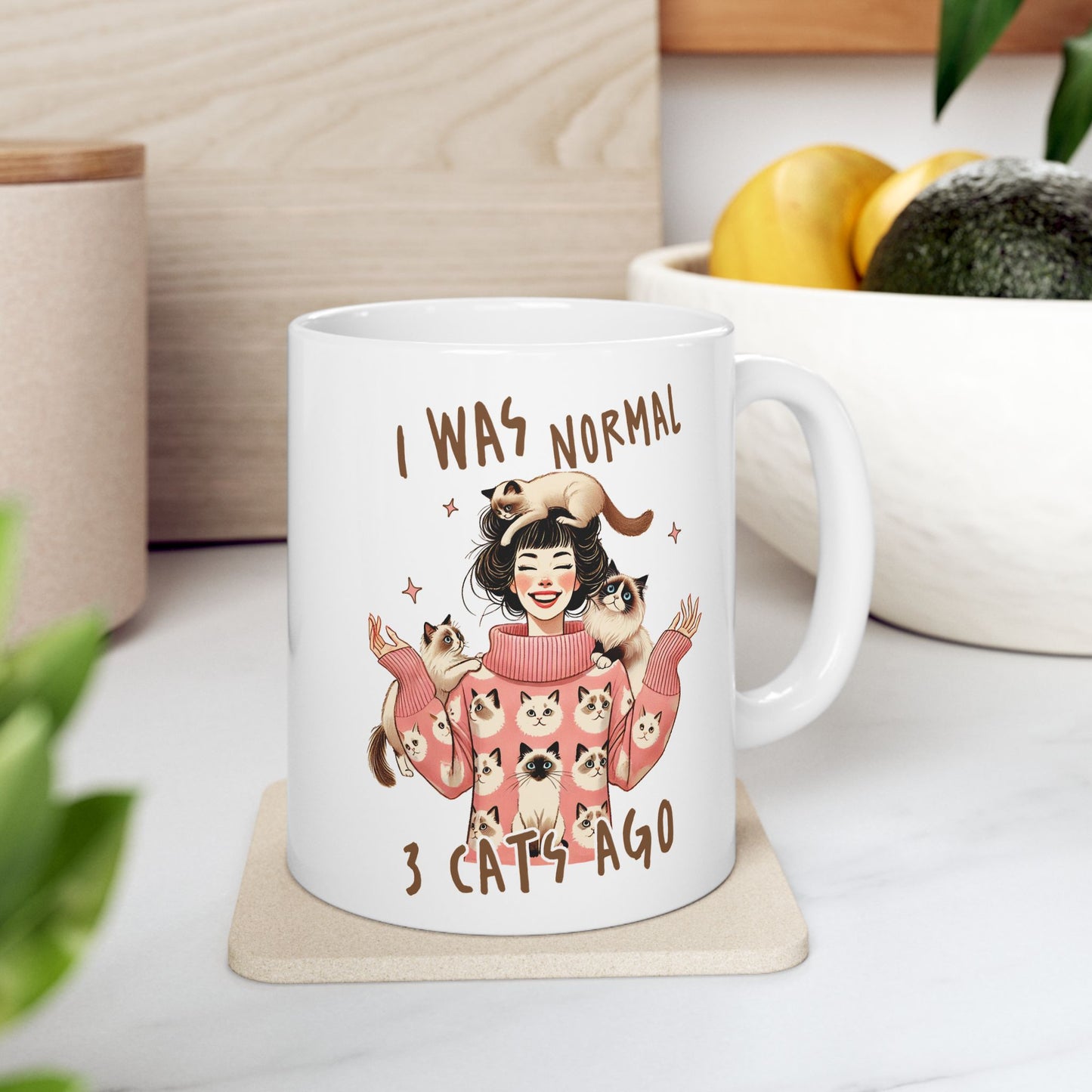 🐱 I Was Normal 3 Cats Ago Mug – Purrfectly Crazy Cat Lady Vibes ☕
