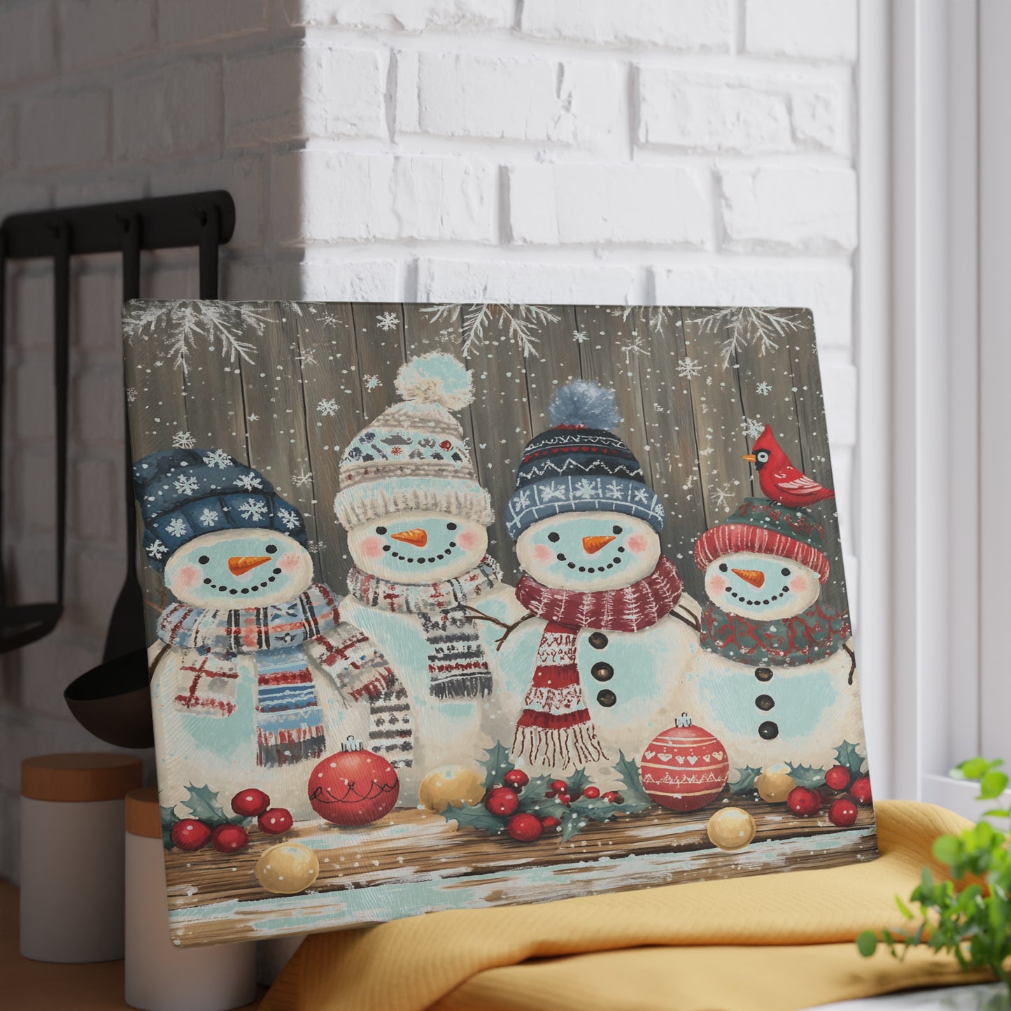 ⛄❄️ Festive Snowmen Cutting Board – Cozy Holiday Charm for Your Kitchen ❄️⛄