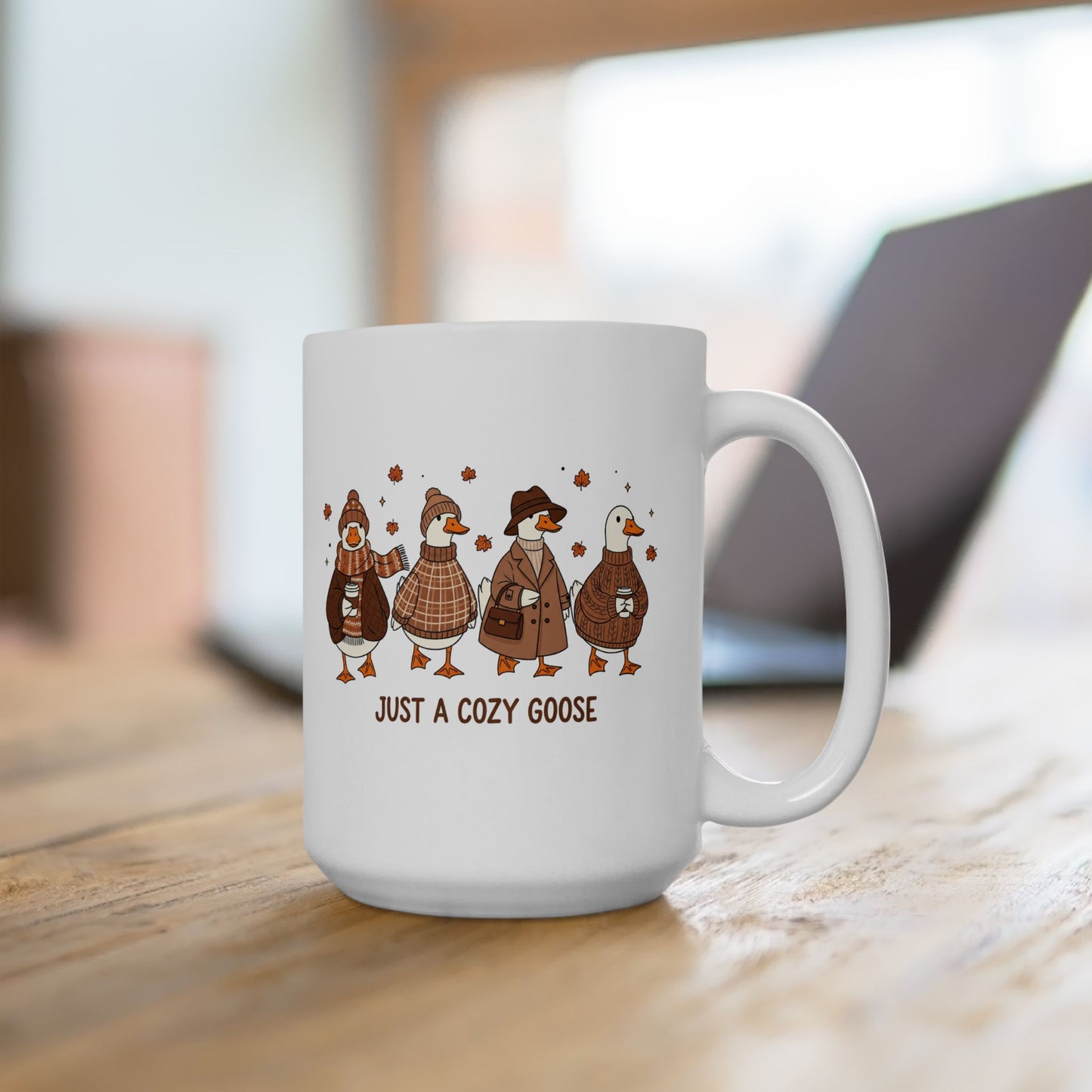 🪿🍂 Just a Cozy Goose Mug – Autumn Goose Coffee Cup ☕🧣