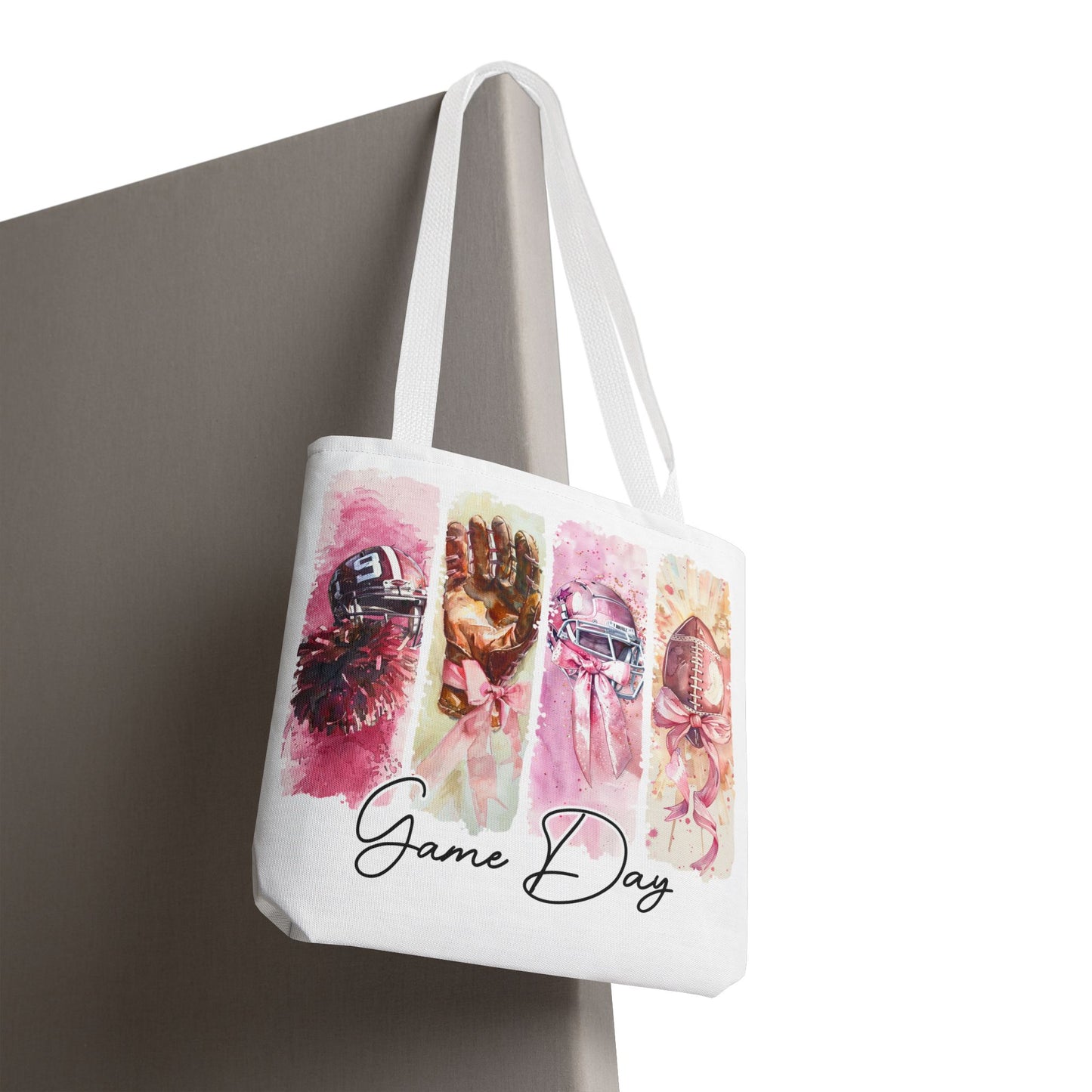 🏈 Game Day Pink Ribbon Tote Bag – Football & Pink Power 💖👜