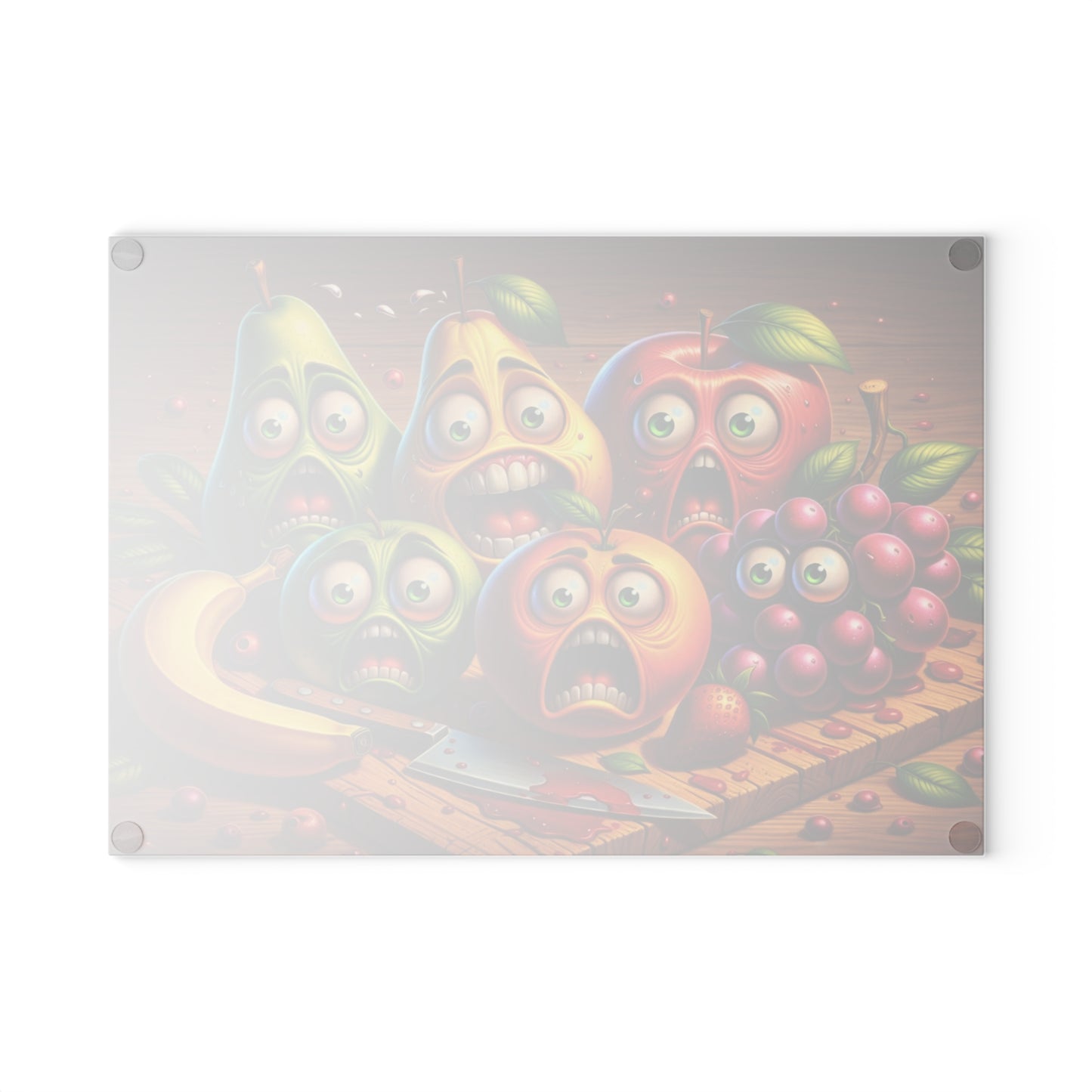 Kitchen Crime Scene Glass Cutting Board – Funny Fruit Kitchen Humor Design