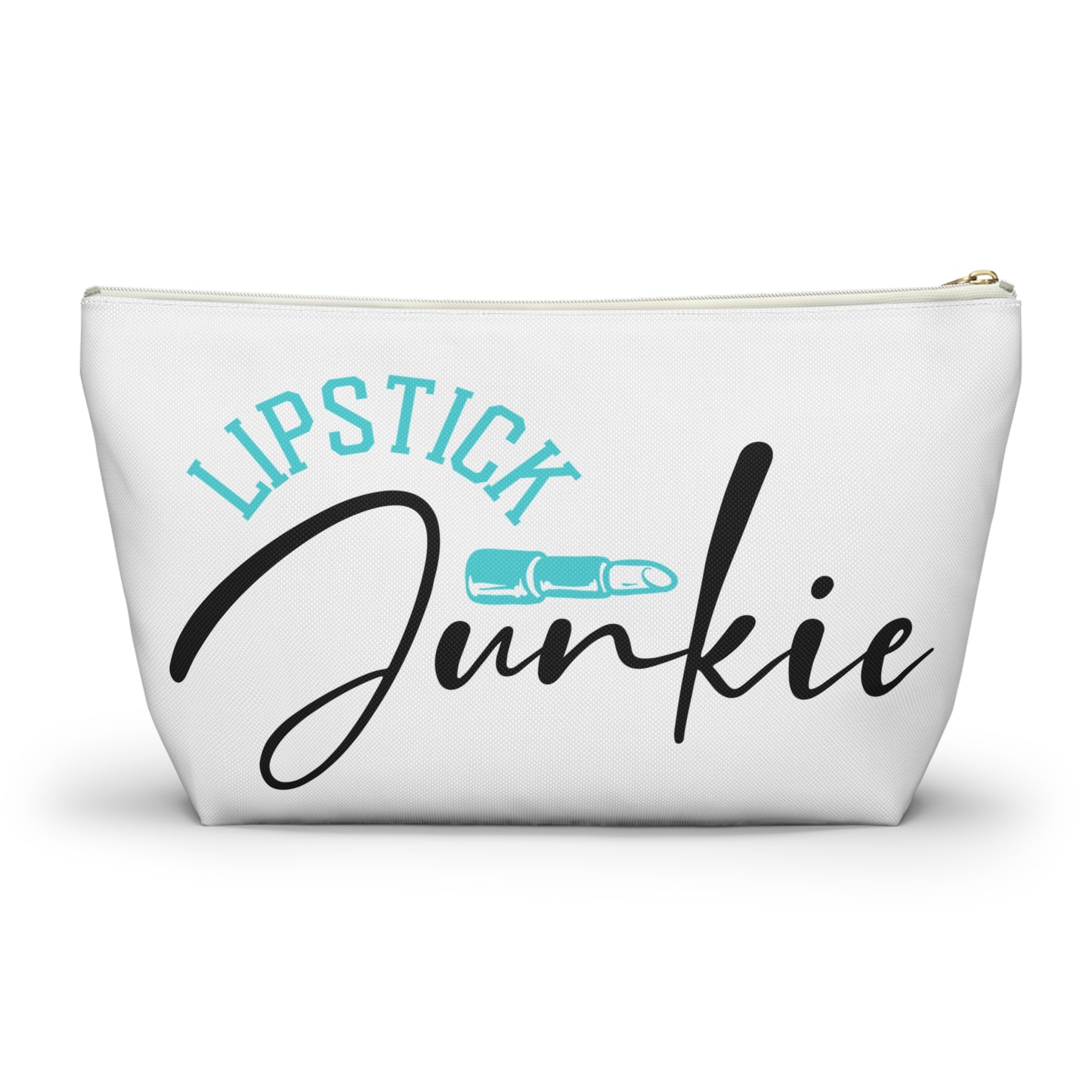 Accessory Pouch – "Lipstick Junkie" Teal Makeup Bag